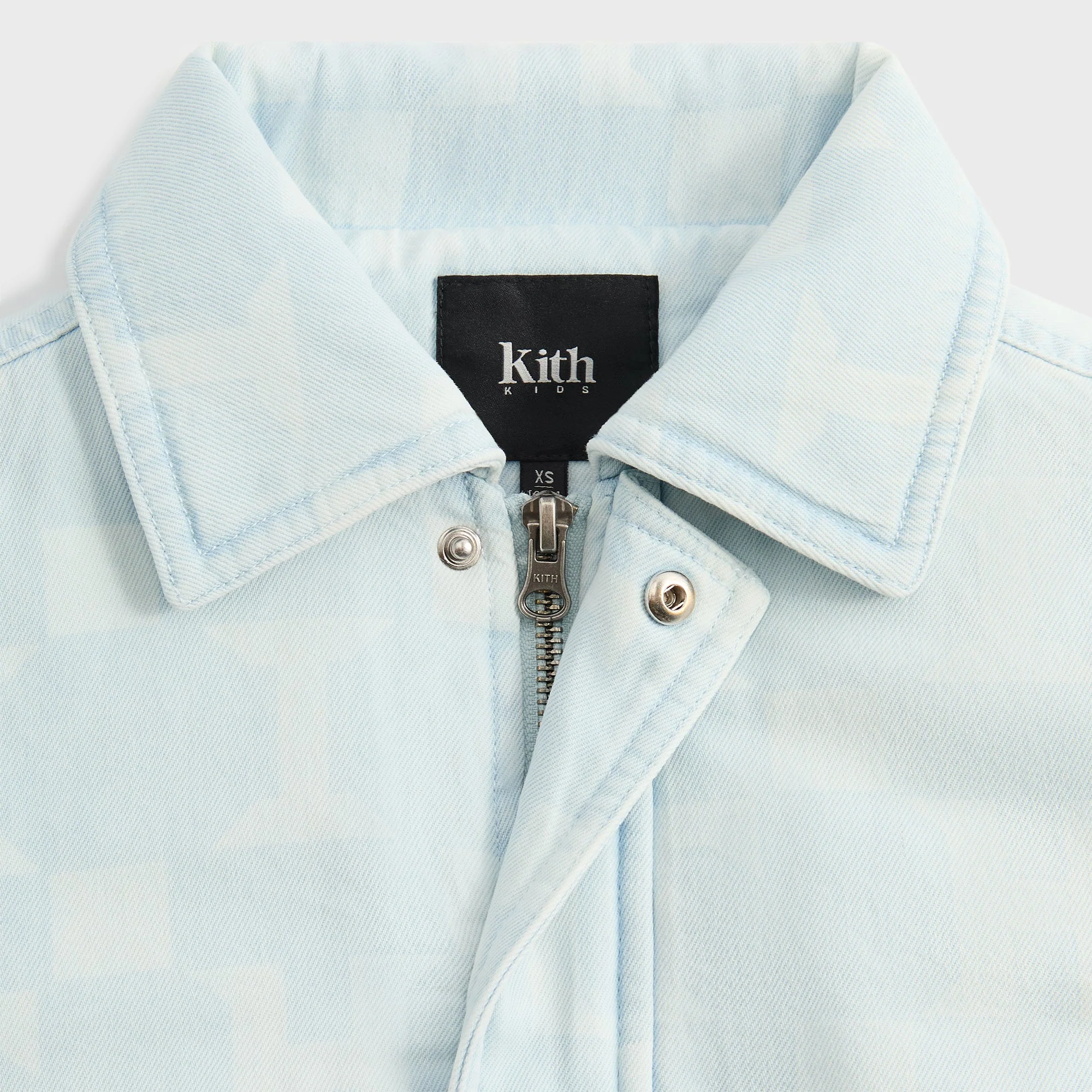 Kith Kids Monogram Denim Bomber Jacket - Opal Light Wash - Image 4