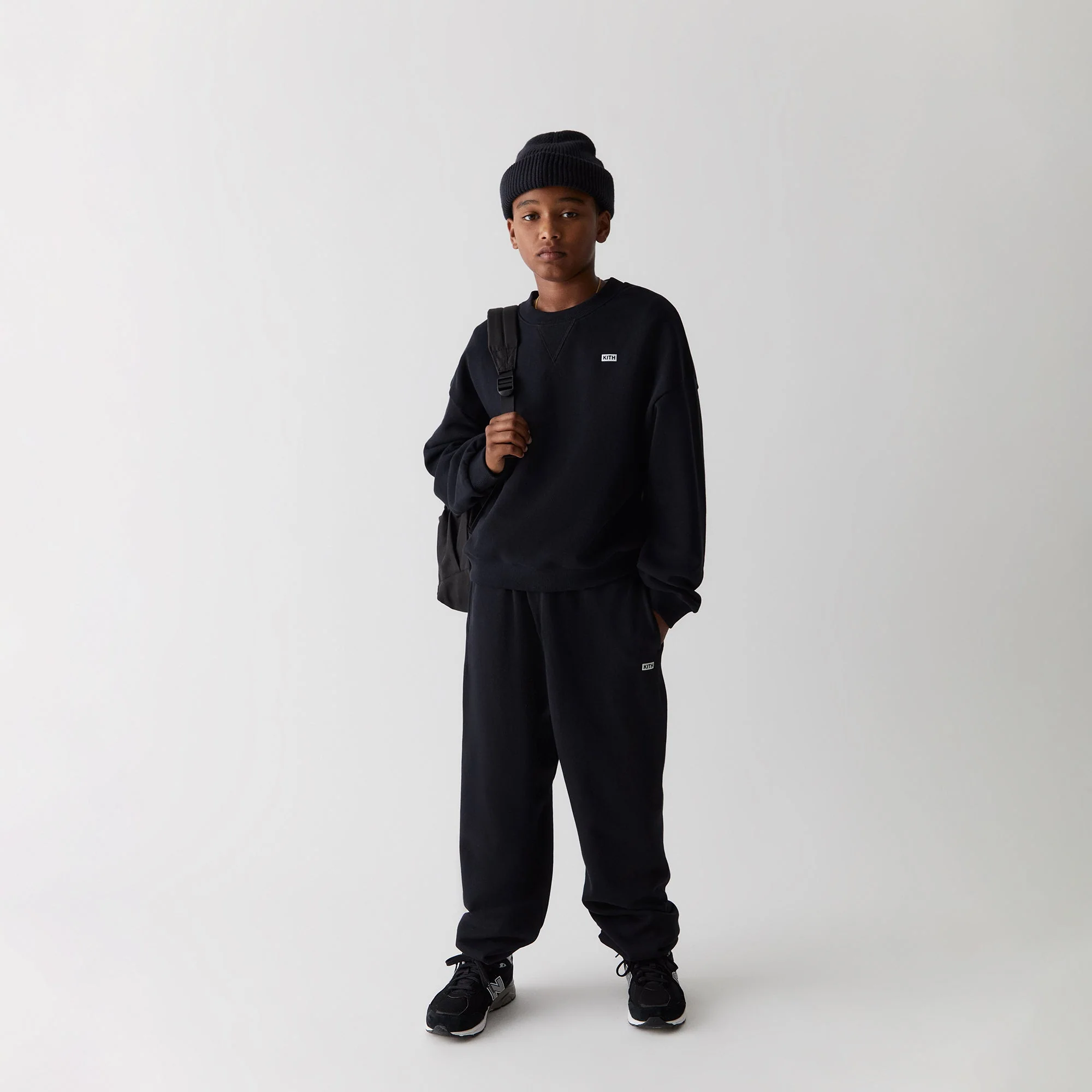 Kith Kids Long Sleeve Nelson Crewneck - Black - Image 2