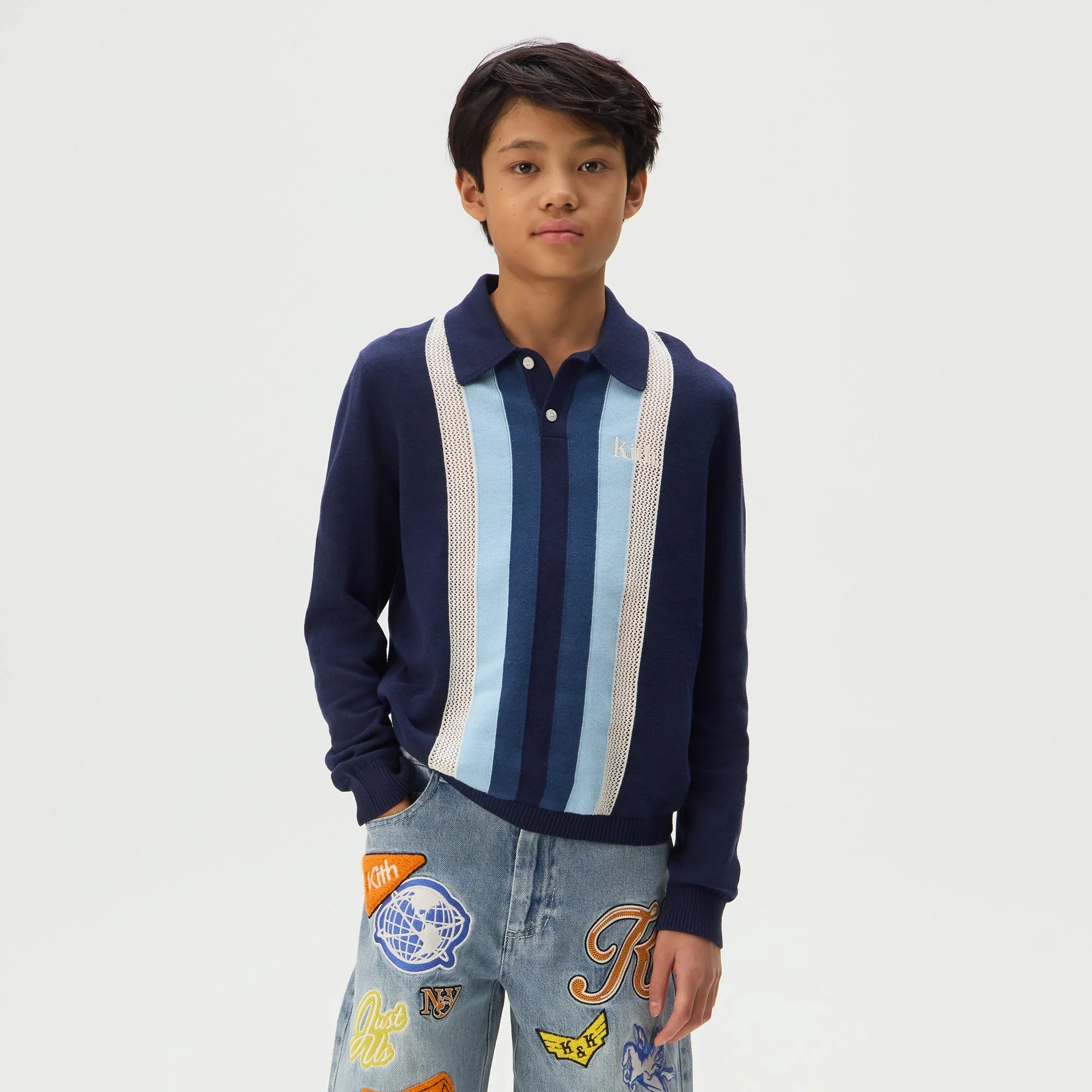 Kith Kids Color-Blocked Hanson Polo - Nocturnal - Image 2