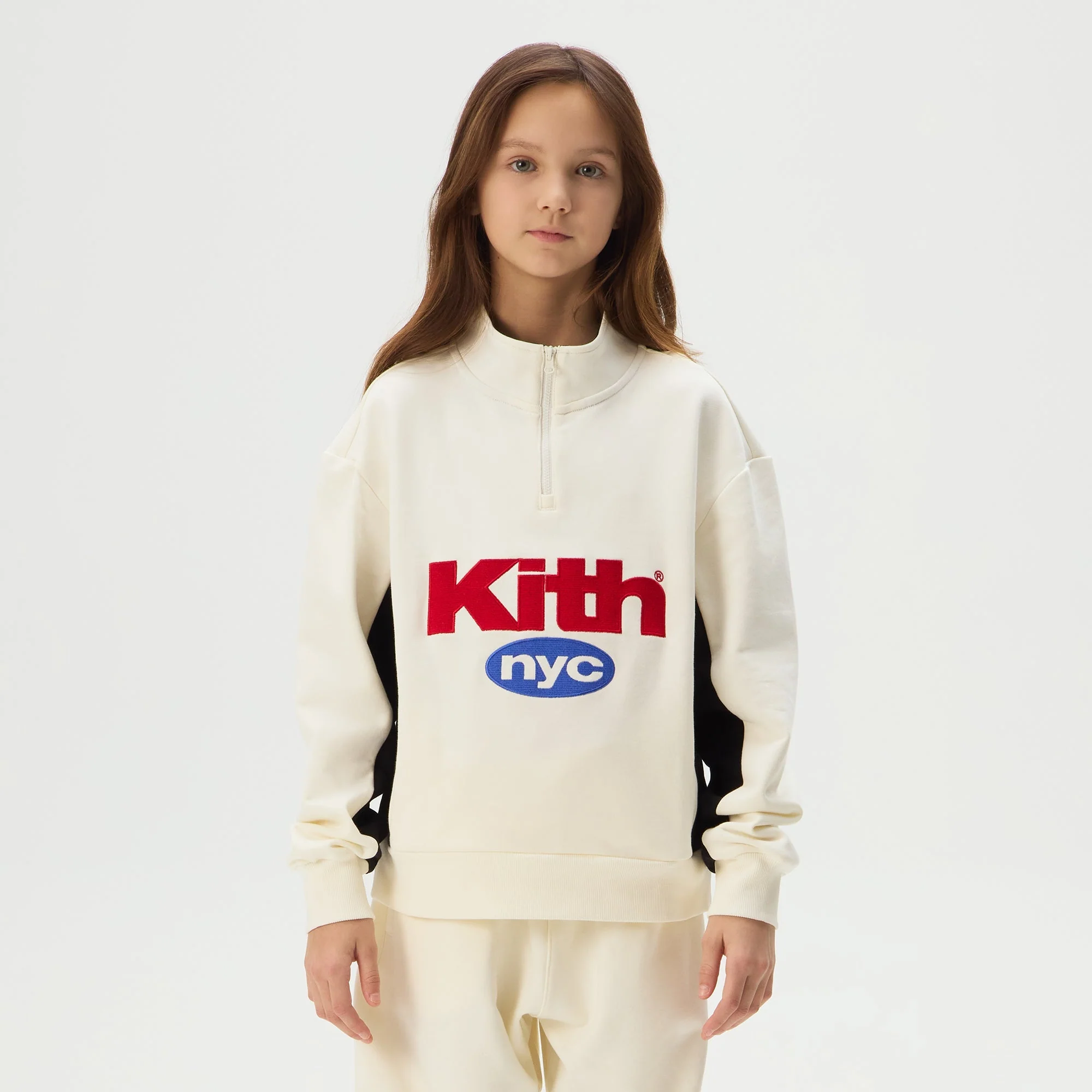 Kith Kids NYC Nimbus Logo Hunter Pullover - Sandrift - Image 2