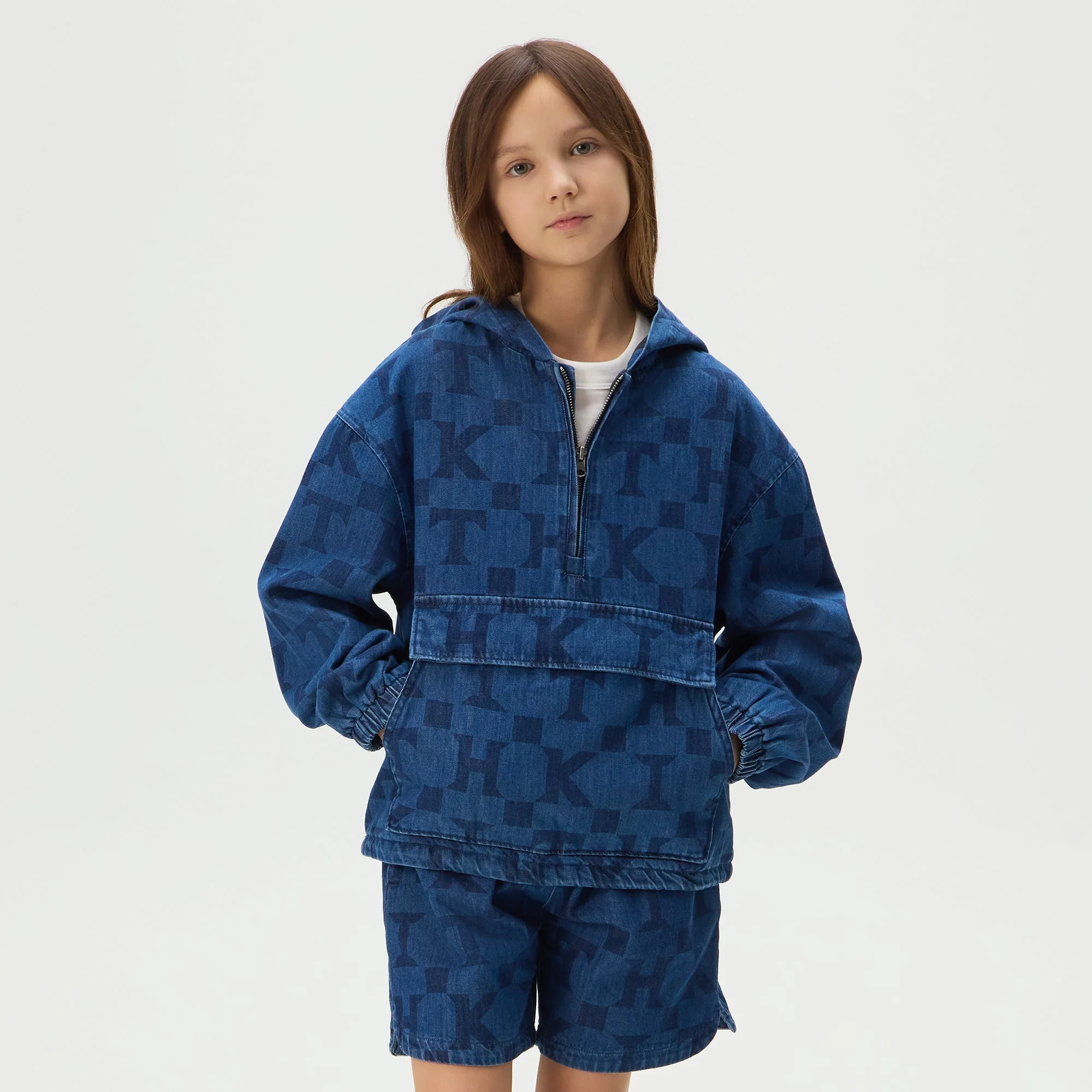 Kith Kids Monogram Denim Harrison Pullover - Stoerm Mid Wash - Image 2