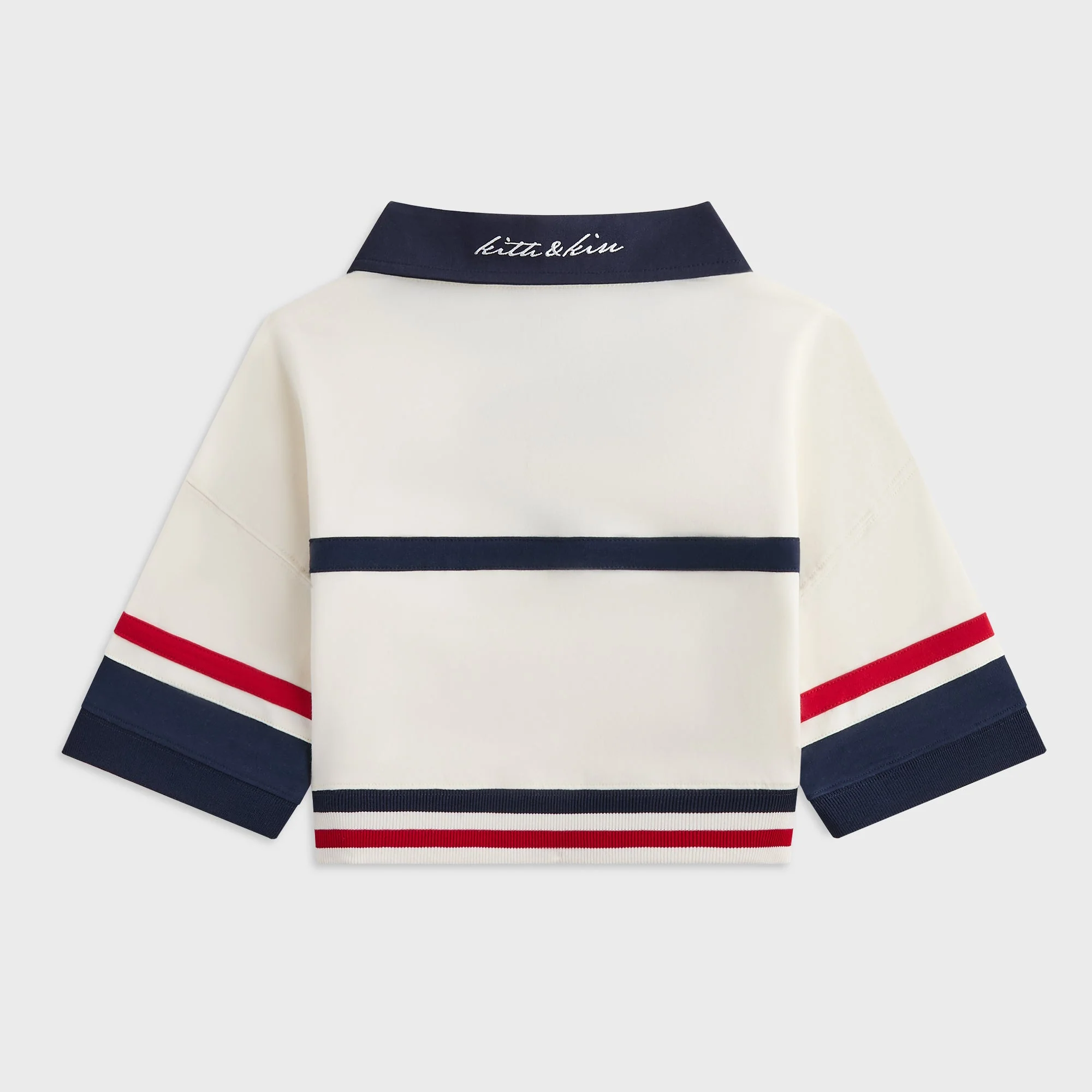 Kith Kids Color-Blocked Cropped Collared Nelson Rugby - Sandrift - Image 3