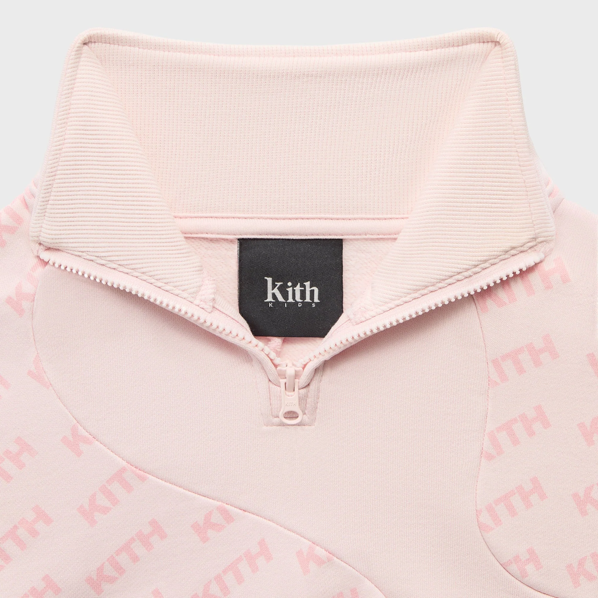 Kith Kids Blocked Monogram Cropped Jasper Quarter Zip - Perennial - Image 4
