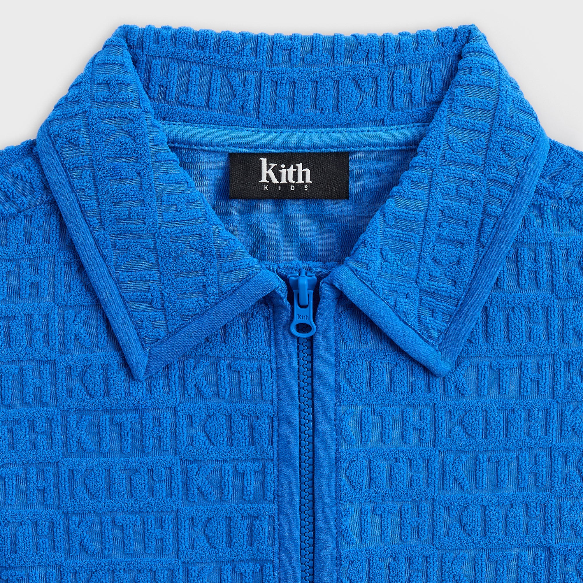 Kith Kids Textured Monogram Zip Front Camp Shirt - Greek - Image 4