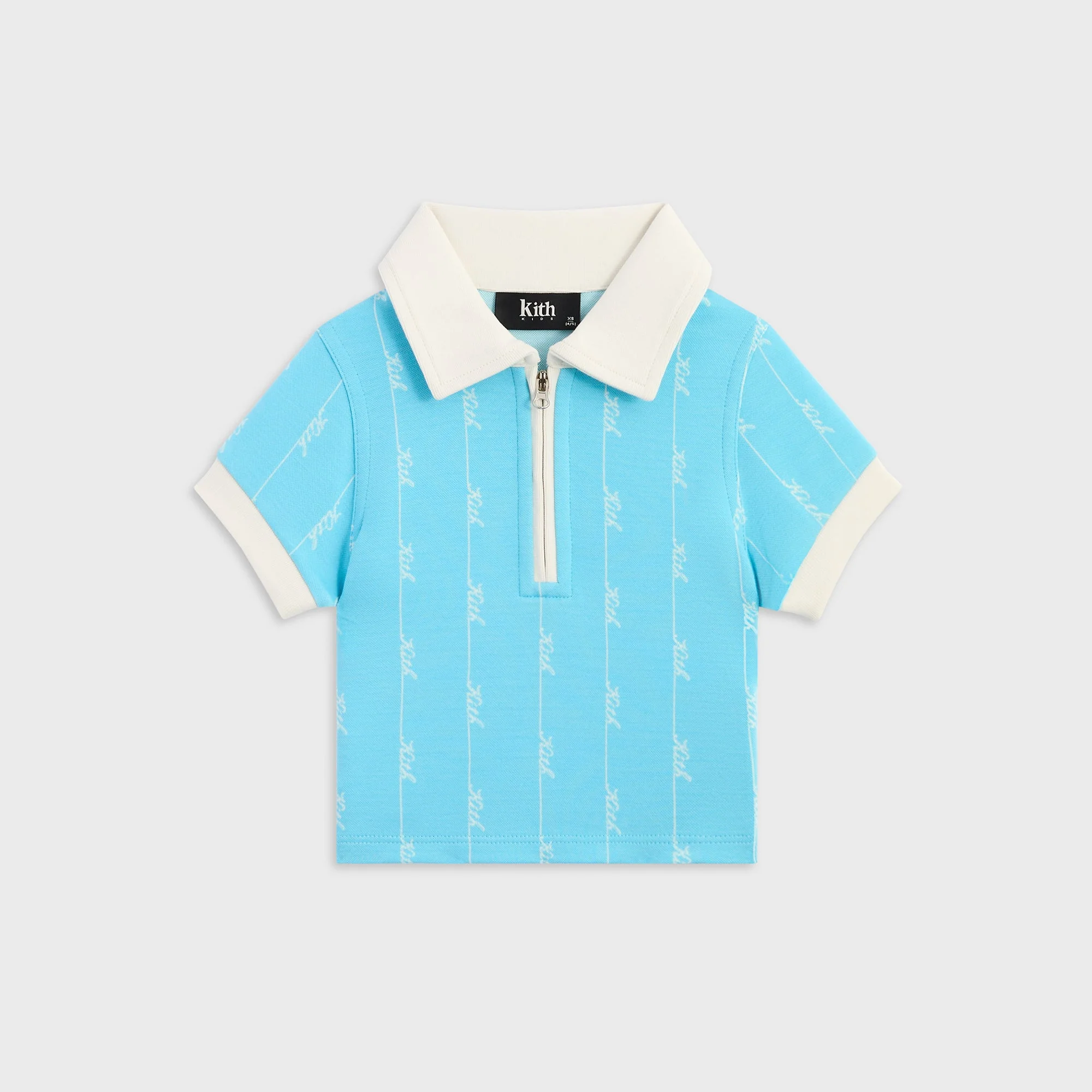 Kith Kids Script Knit Taylen Crop Polo - Aragonite