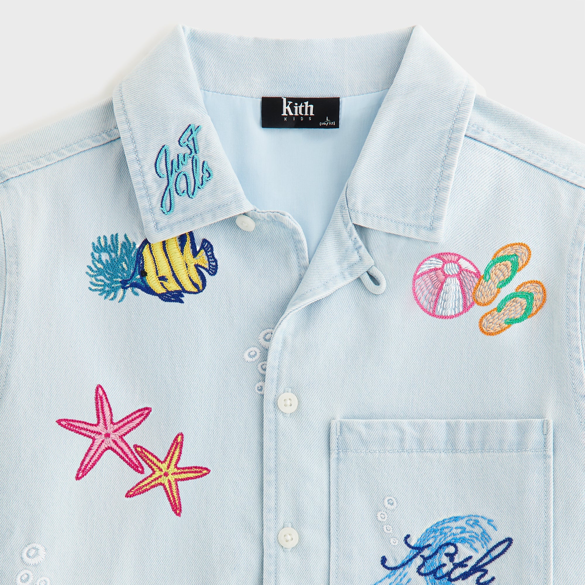 Kith Kids Novelty Thompson Camp Shirt - Light Indigo - Image 4