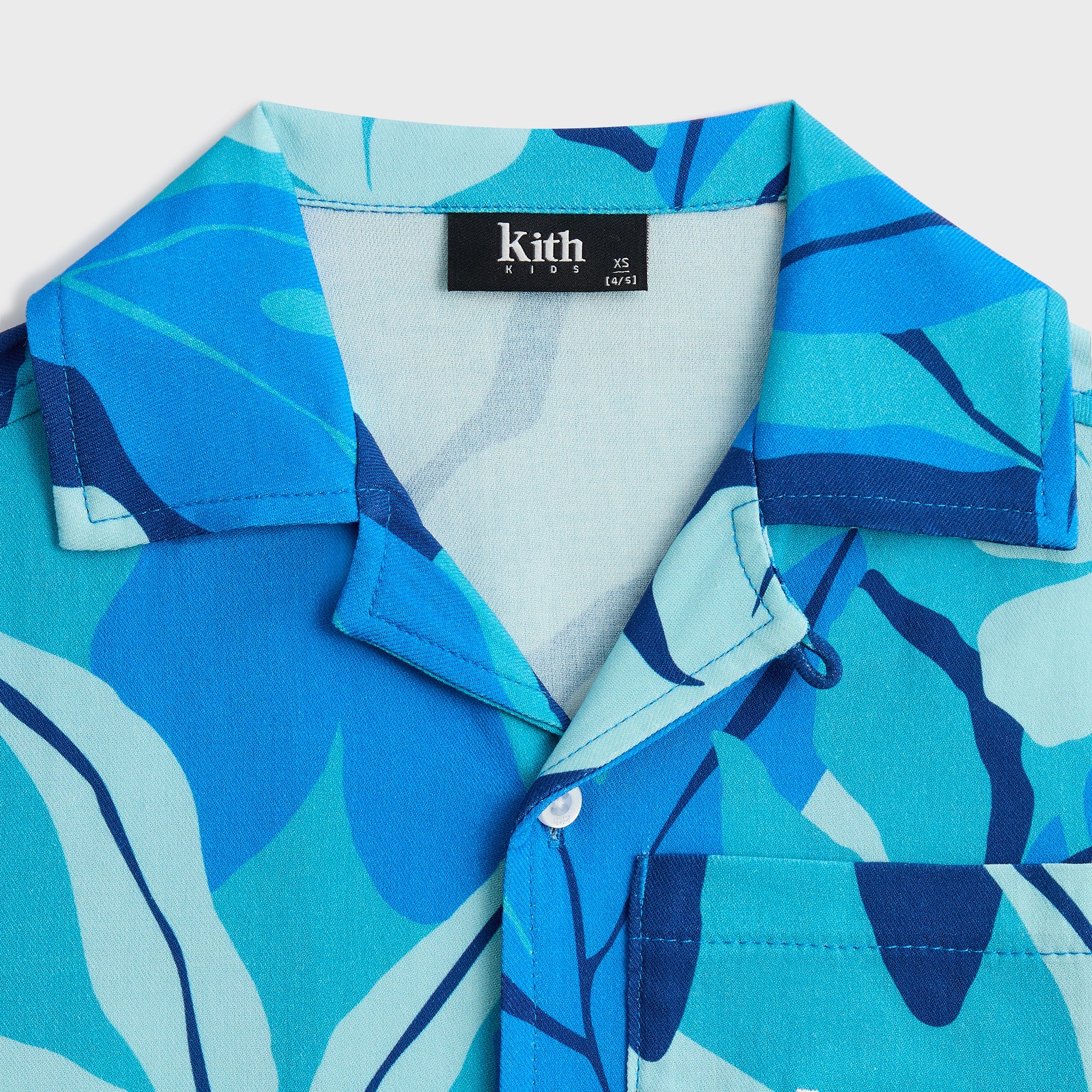 Kith Kids Abstract Tropical Thompson Camp Shirt - Turquoise - Image 4