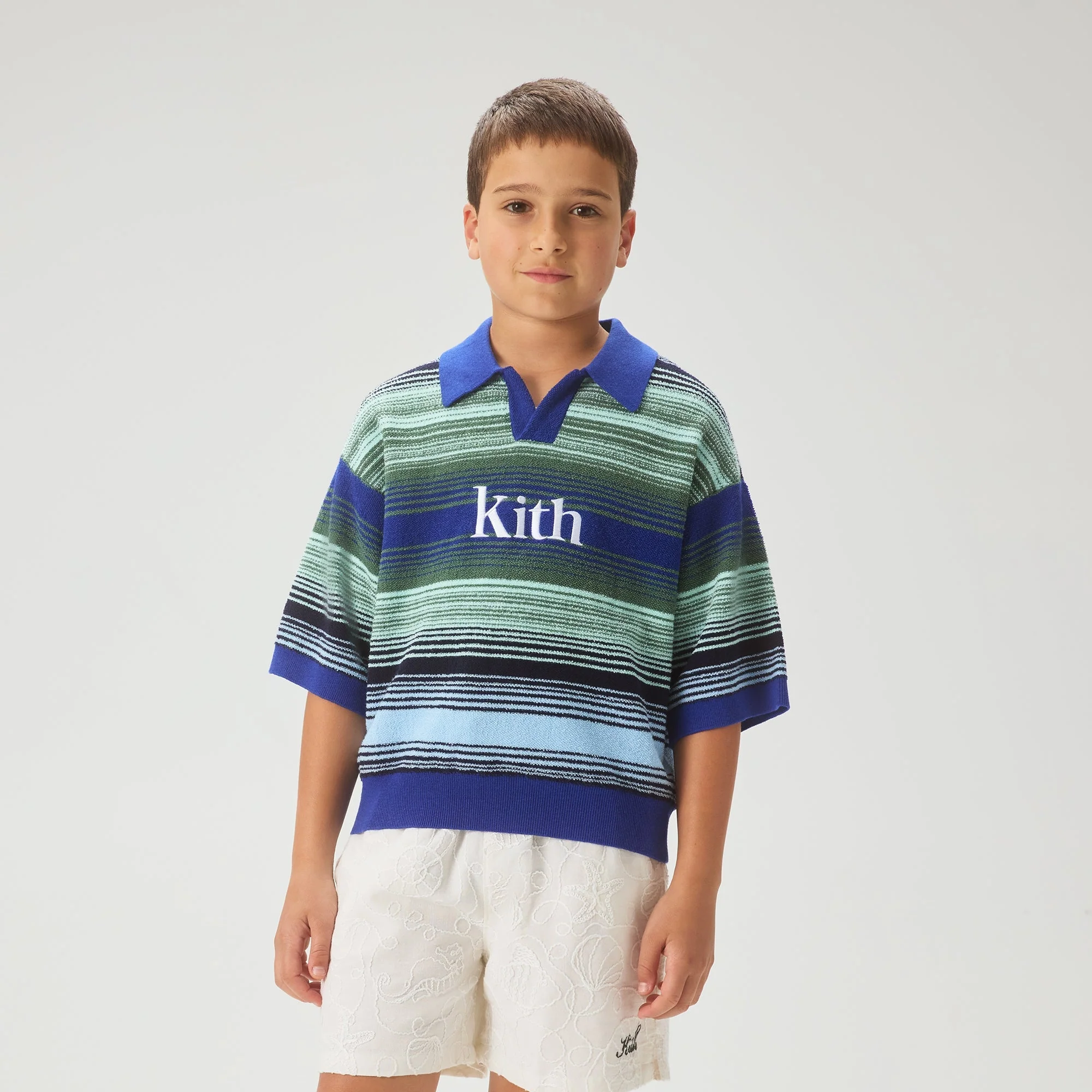 Kith Kids Striped Nelson Short Sleeve - Celeste - Image 2