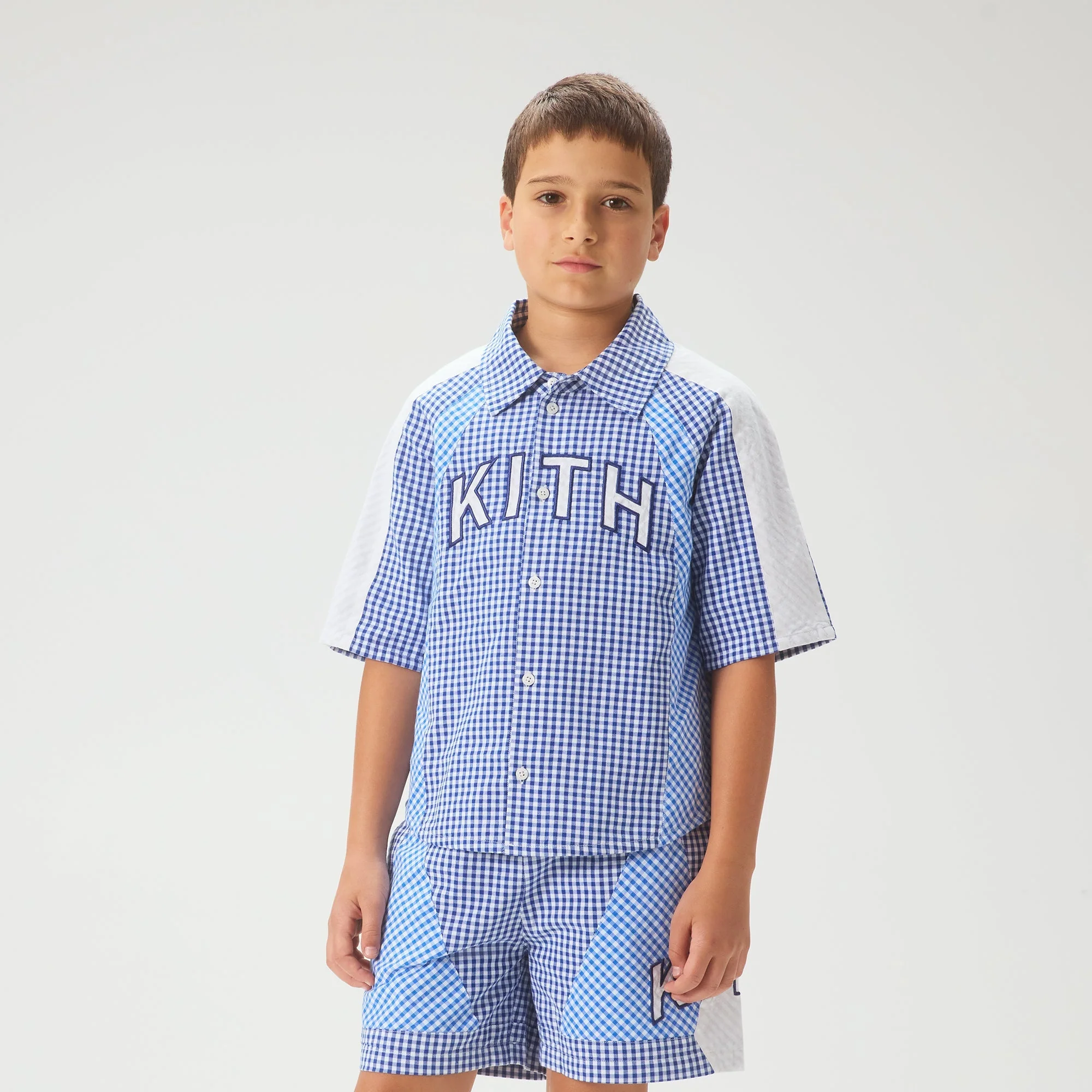 Kith Kids Color-Blocked Gingham Apollo Shirt - Layer - Image 2