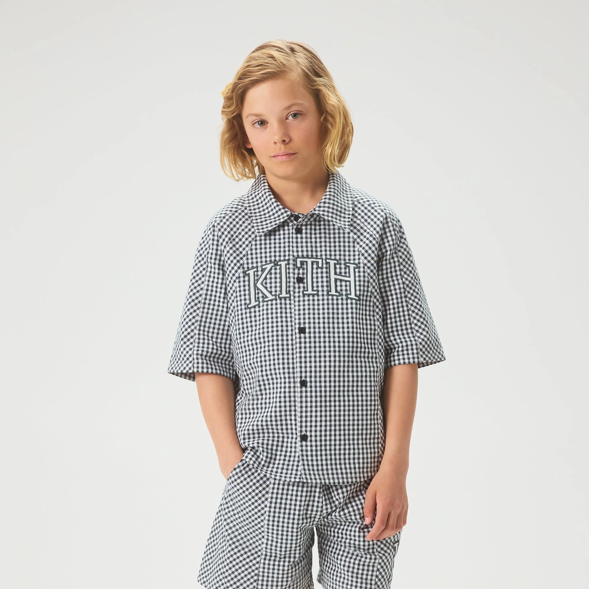 Kith Kids Blocked Gingham Apollo Shirt - Stadium - Image 2