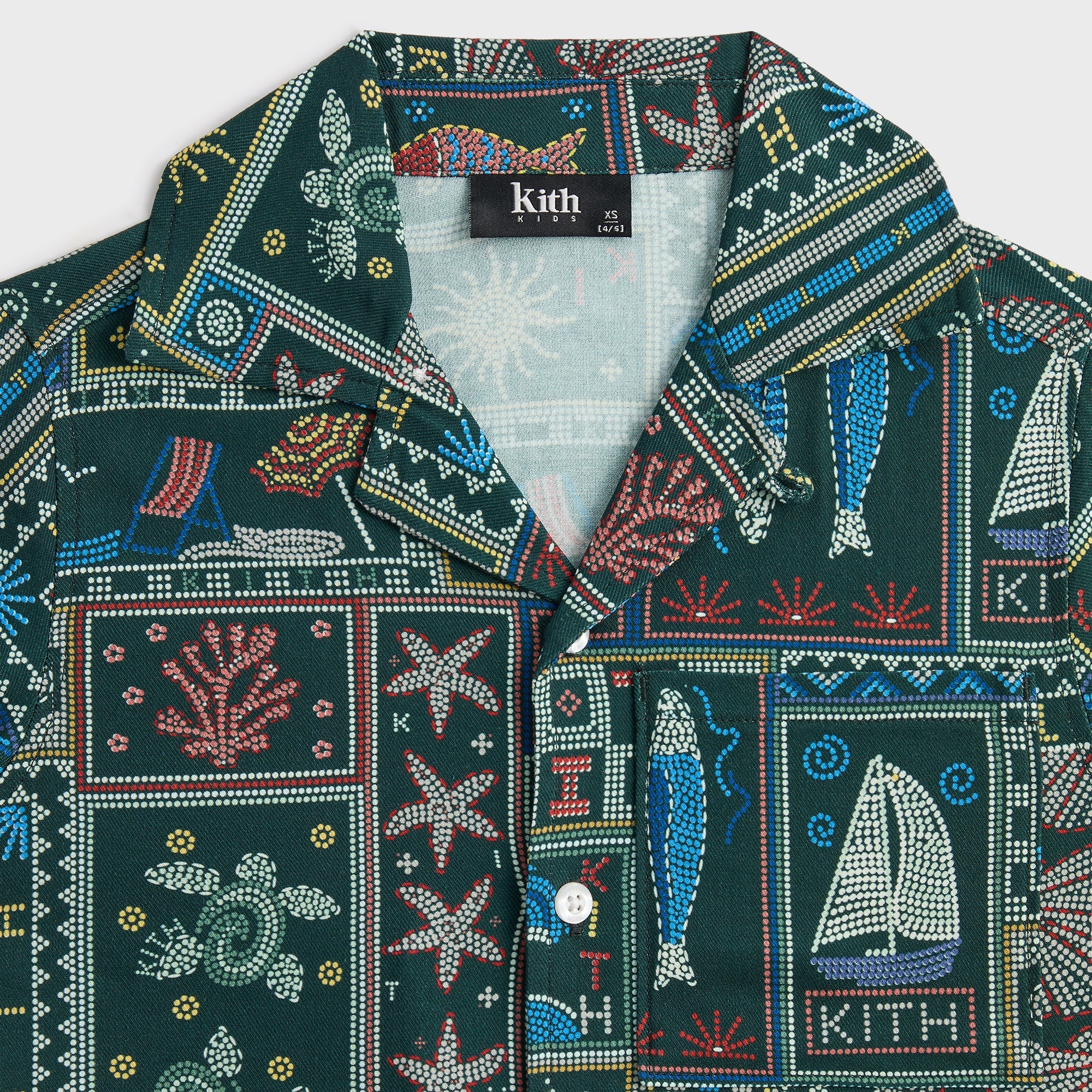 Kith Kids Beach Tile Thompson Camp Shirt - Stadium - Image 3