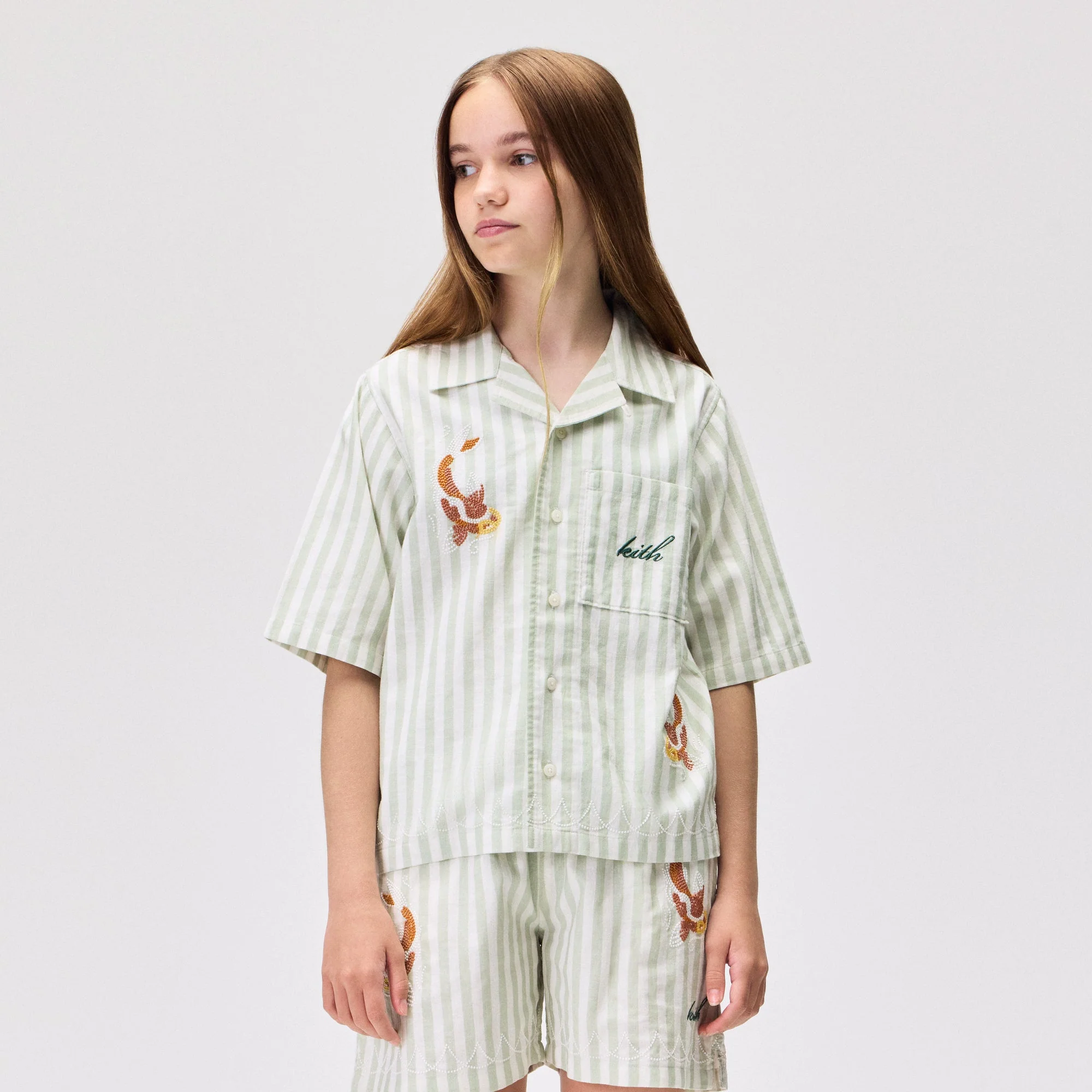 Kith Kids Embroidered Thompson Camp Shirt - Sage - Image 2