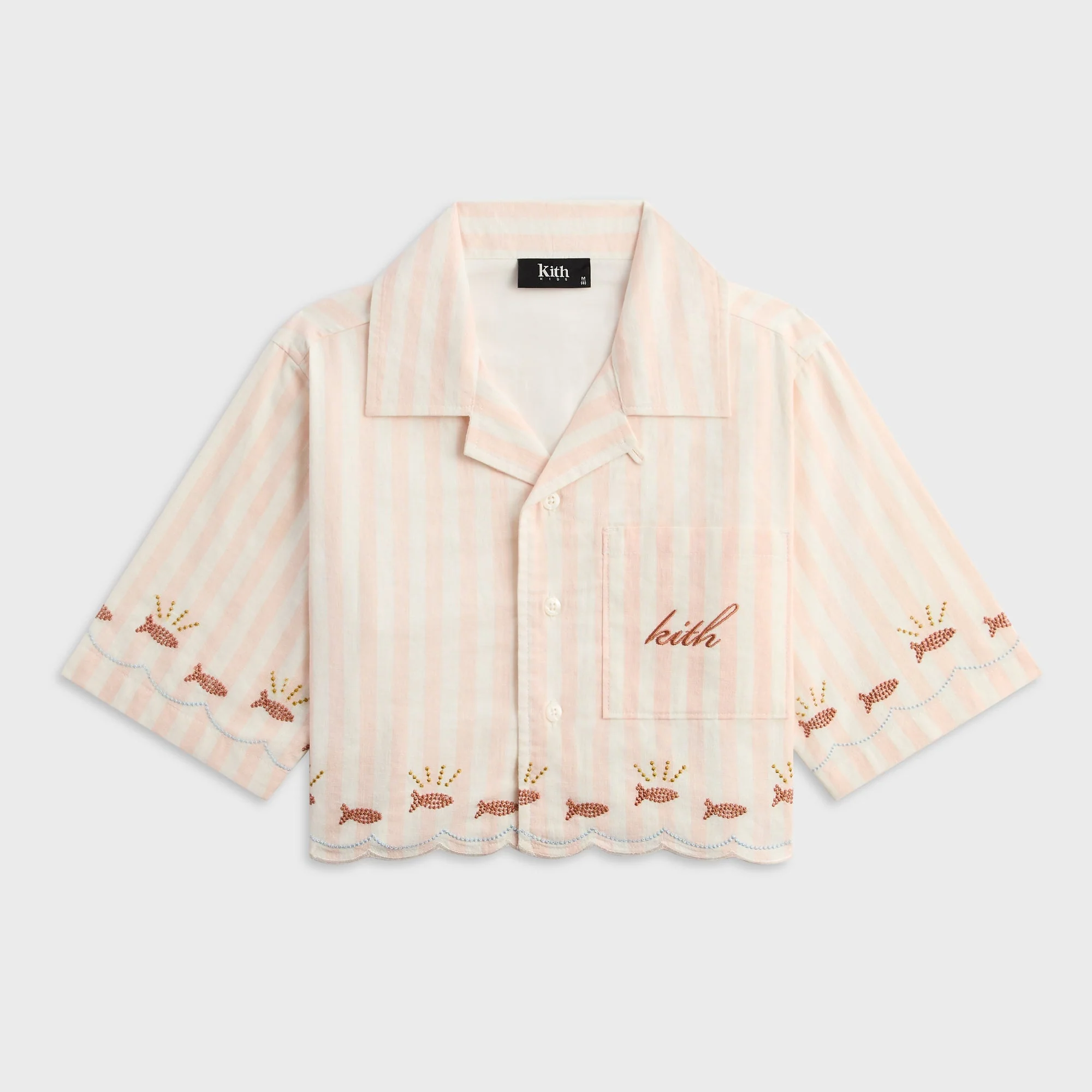 Kith Kids Embroidered Cropped Thompson Camp Shirt - Sahara - PH