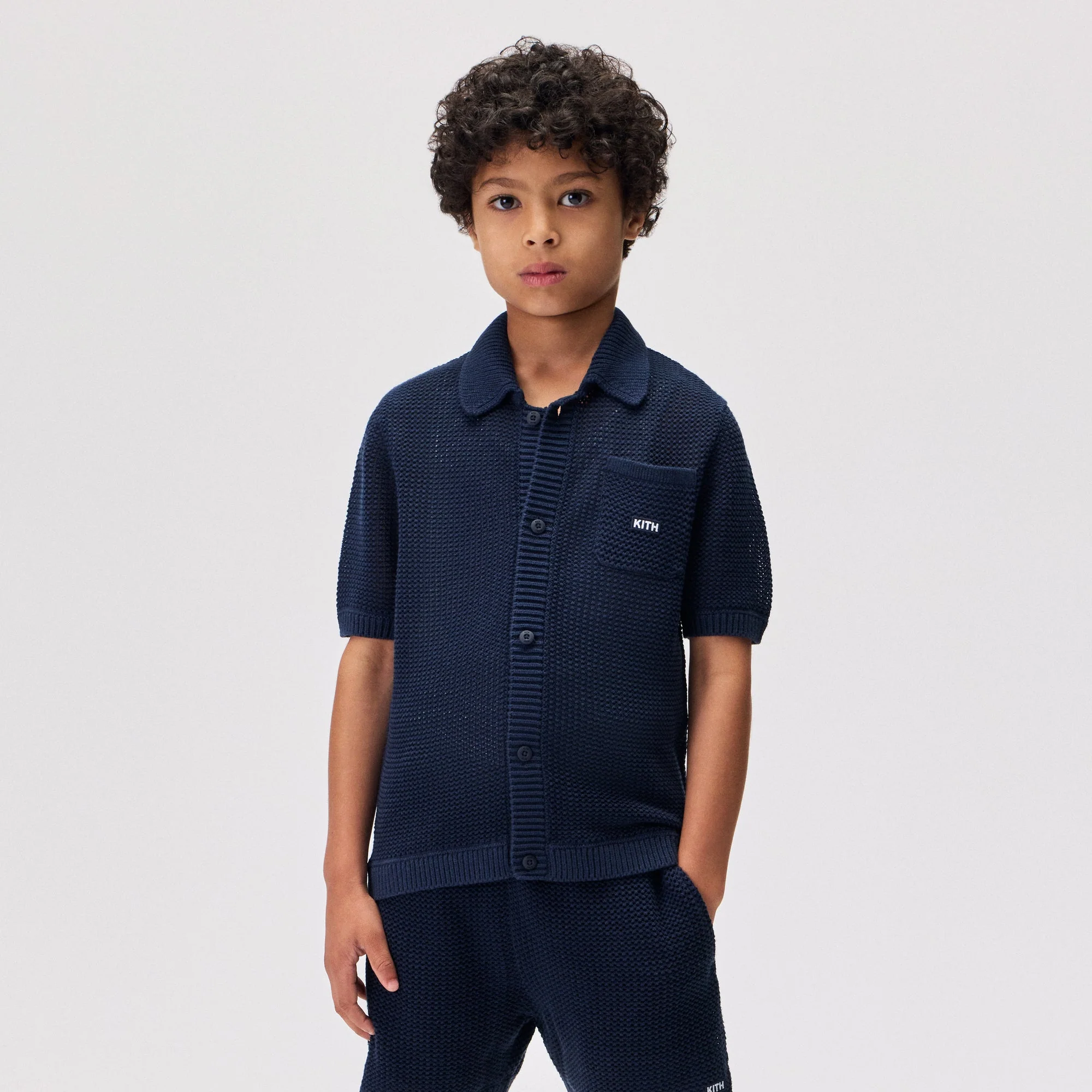 Kith Kids Textured Button Down Tilden Shirt - Nocturnal - PH - Image 2