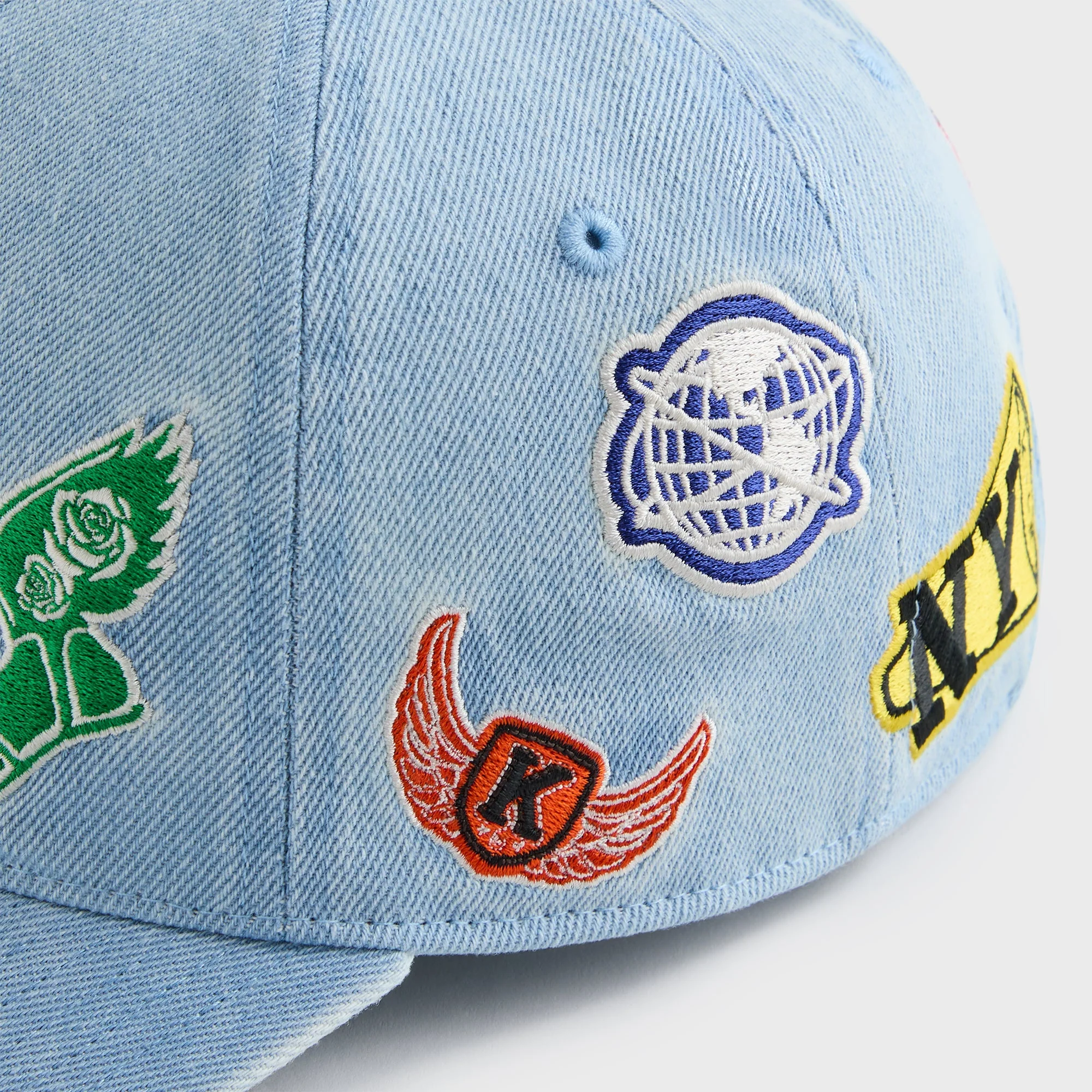 Kith Kids NY to the World Denim Pinch Crown Cap - Light Indigo - Image 6