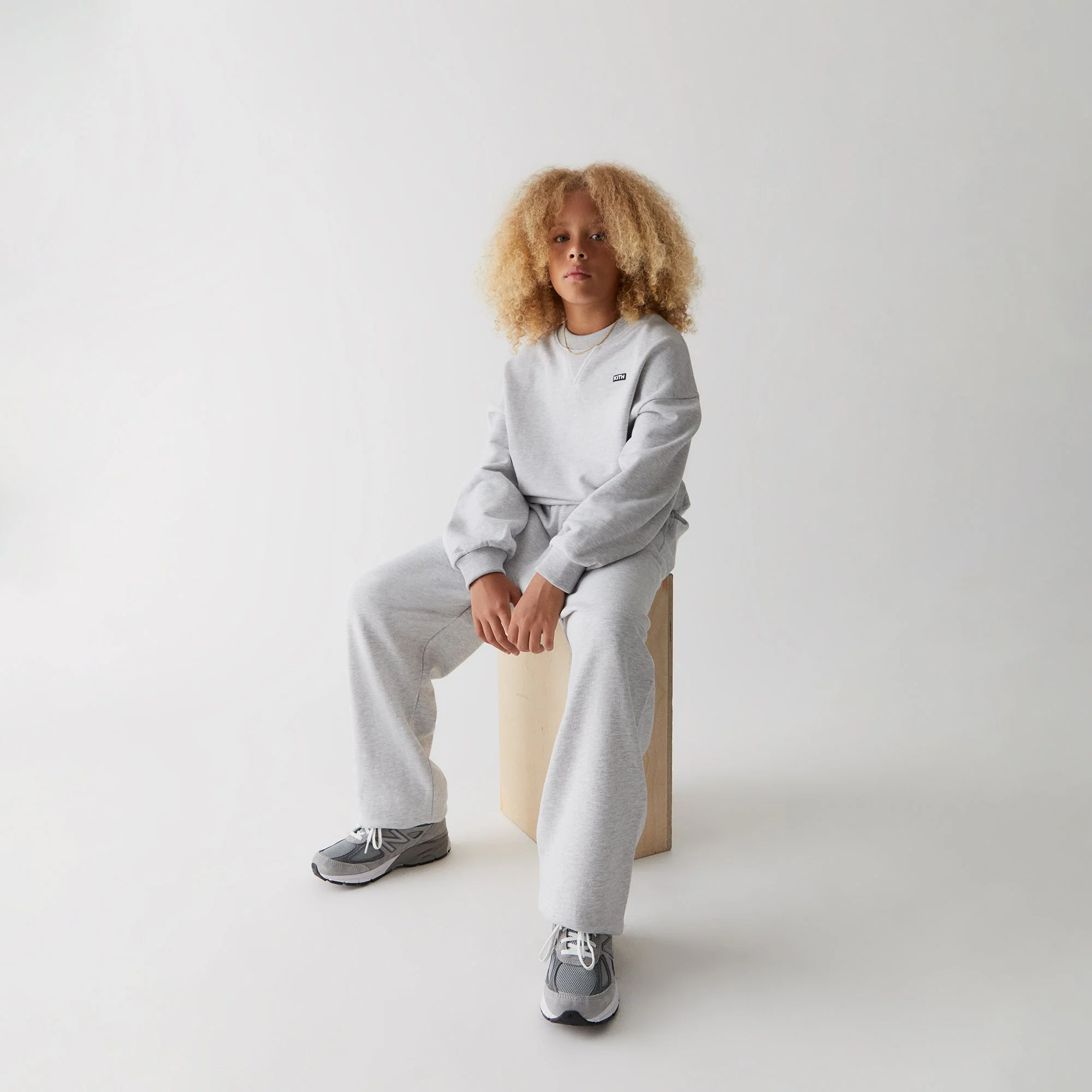 Kith Kids Nelson Sweatpant - Light Heather Grey - Image 2