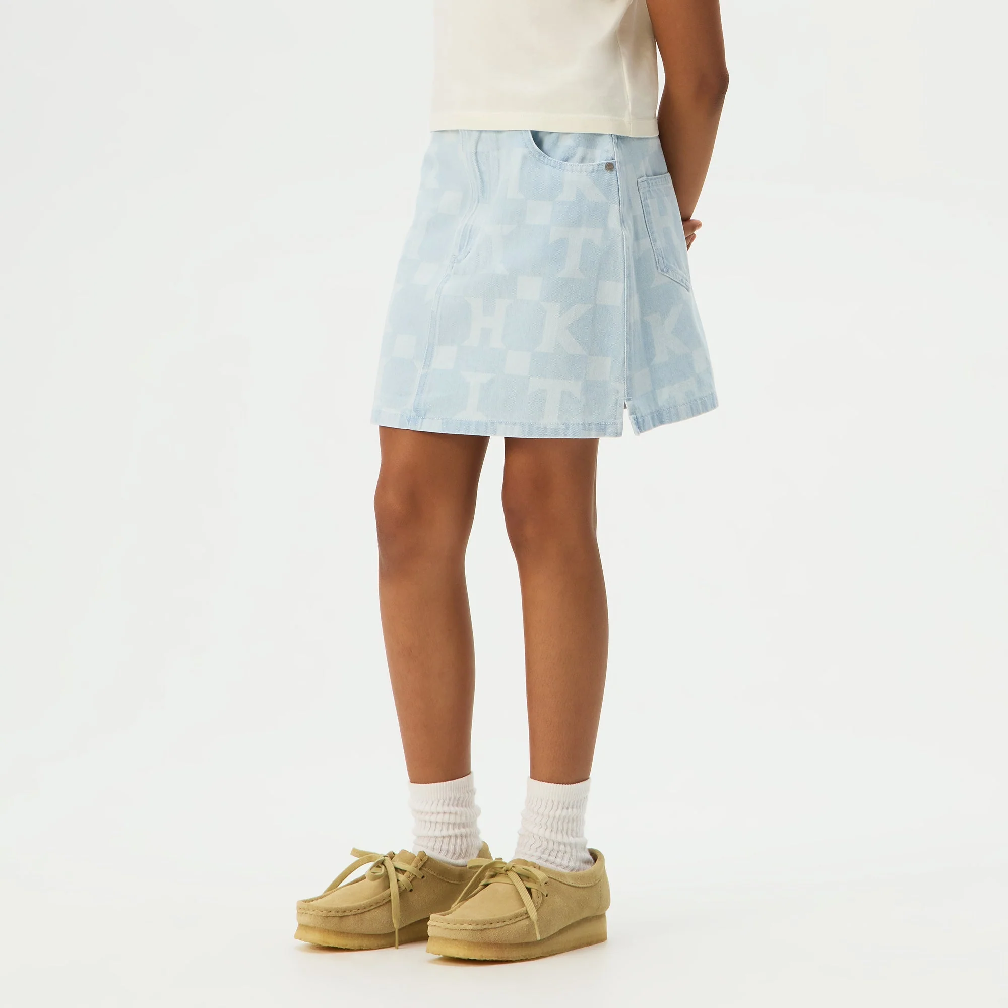 Kith Kids Monogram Denim Skirt - Opal Light Wash - Image 2