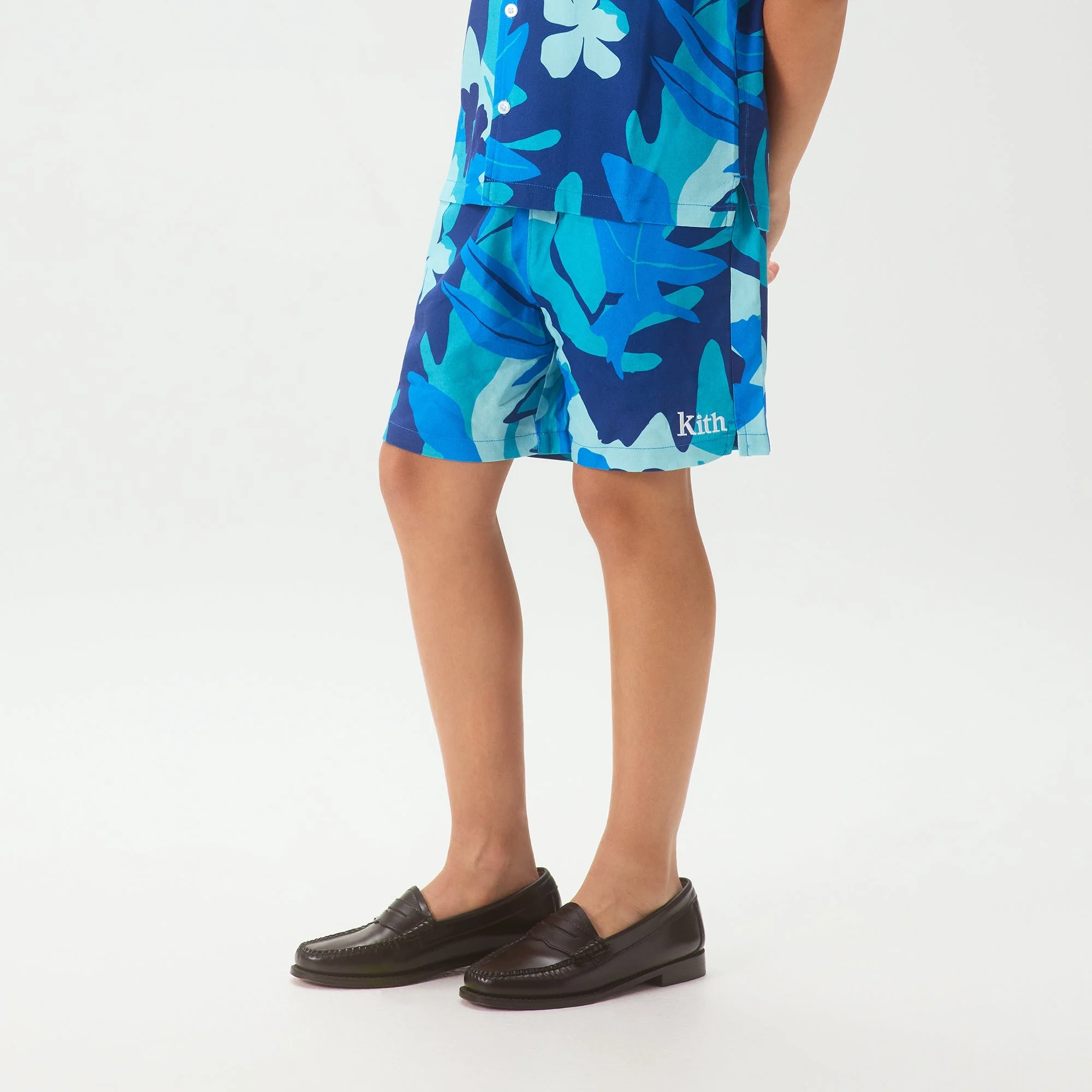 Kith Kids Abstract Tropical Thompson Camp Short - Turquoise - Image 2