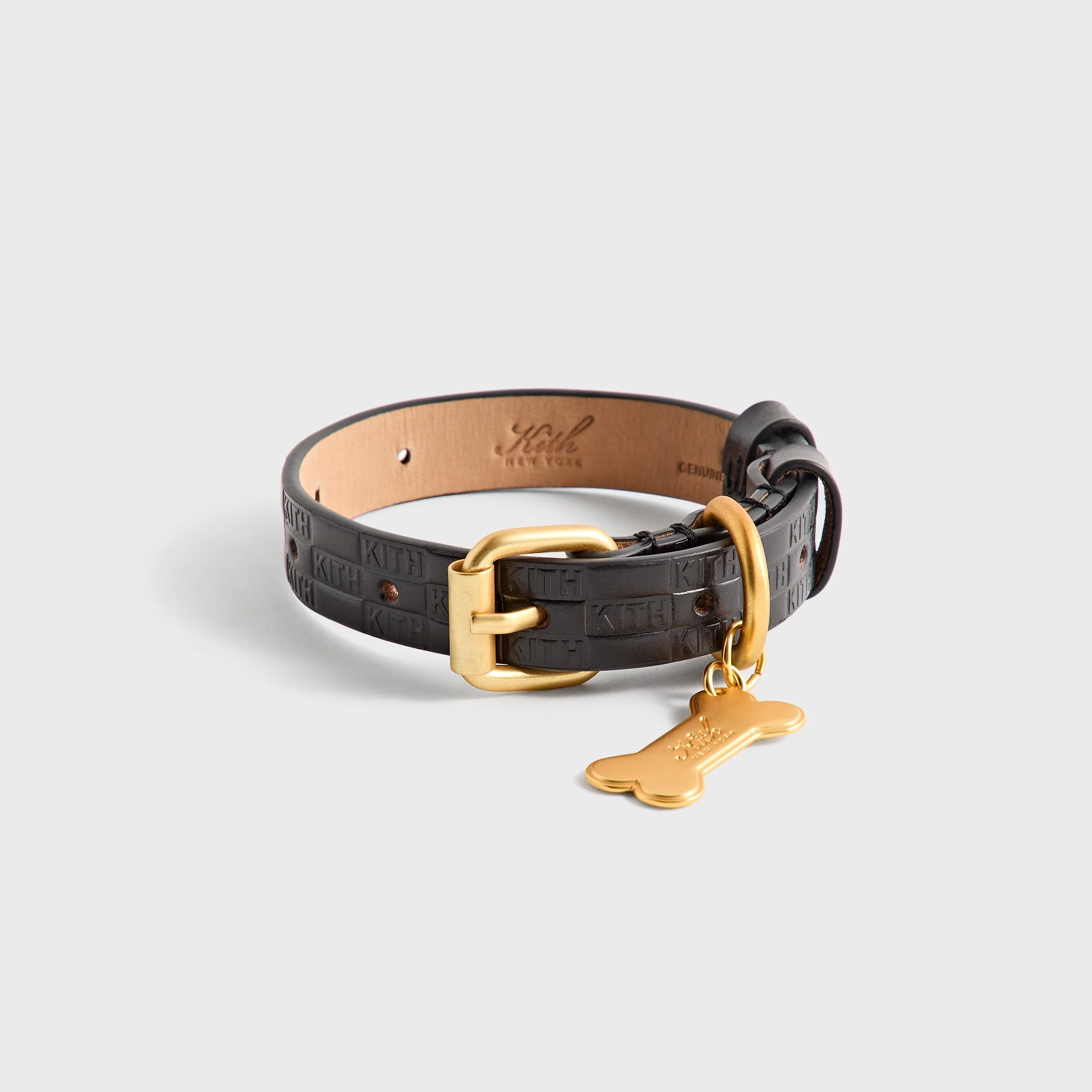 Kith Monogram Leather Collar - Black