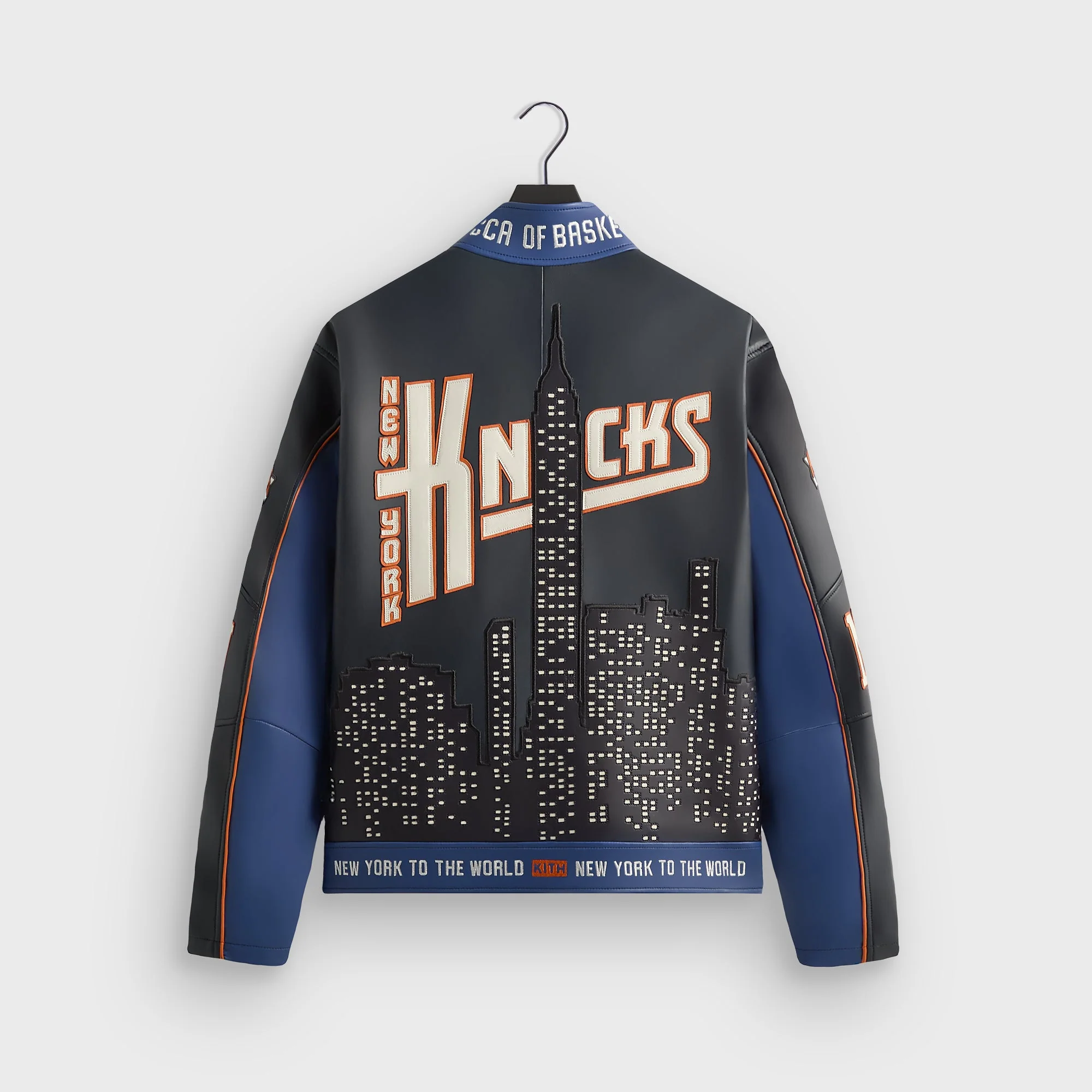Kith for the New York Knicks Leather Moto Jacket - Nocturnal - Image 4