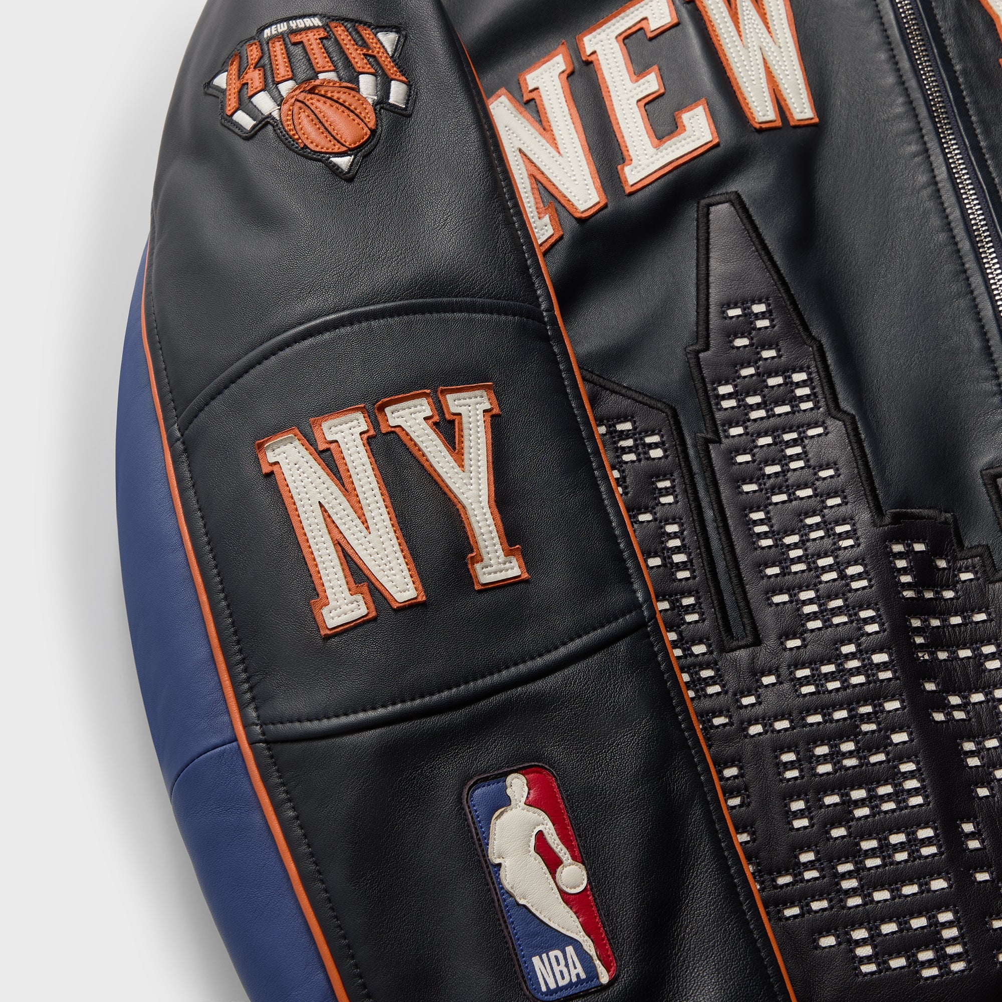 Kith for the New York Knicks Leather Moto Jacket - Nocturnal - Image 6
