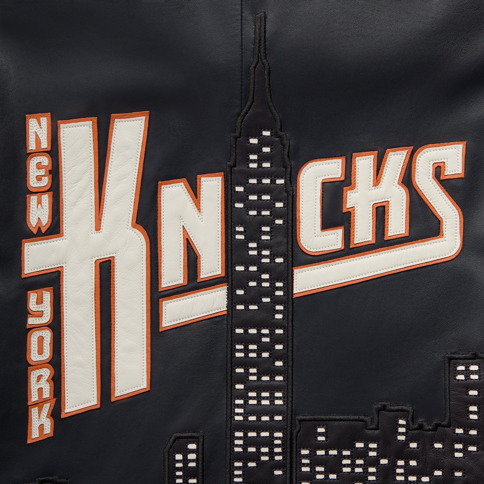 Kith for the New York Knicks Leather Moto Jacket - Nocturnal - Image 7