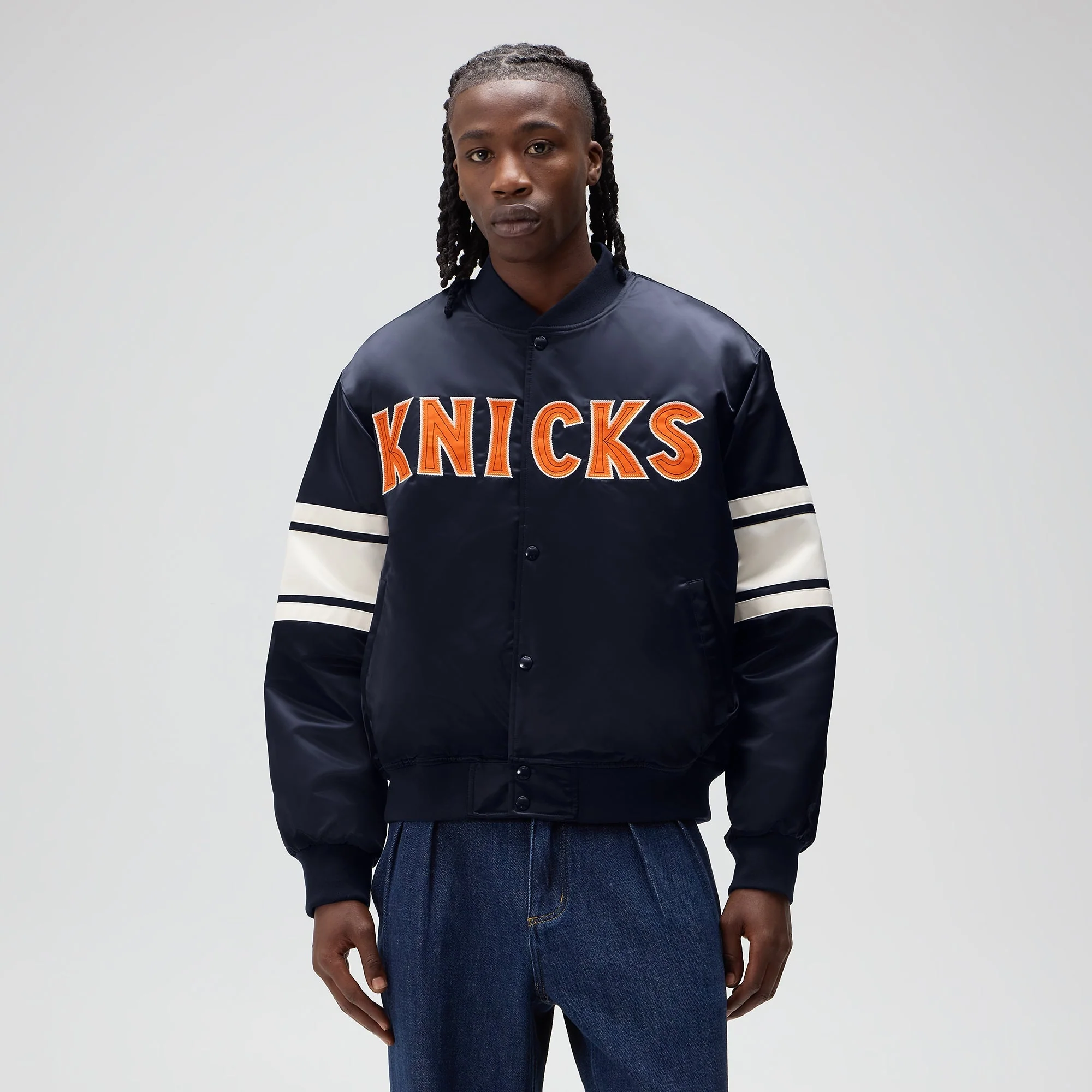 Kith for the New York Knicks Classic Satin Bomber Jacket - Nocturnal - Image 2