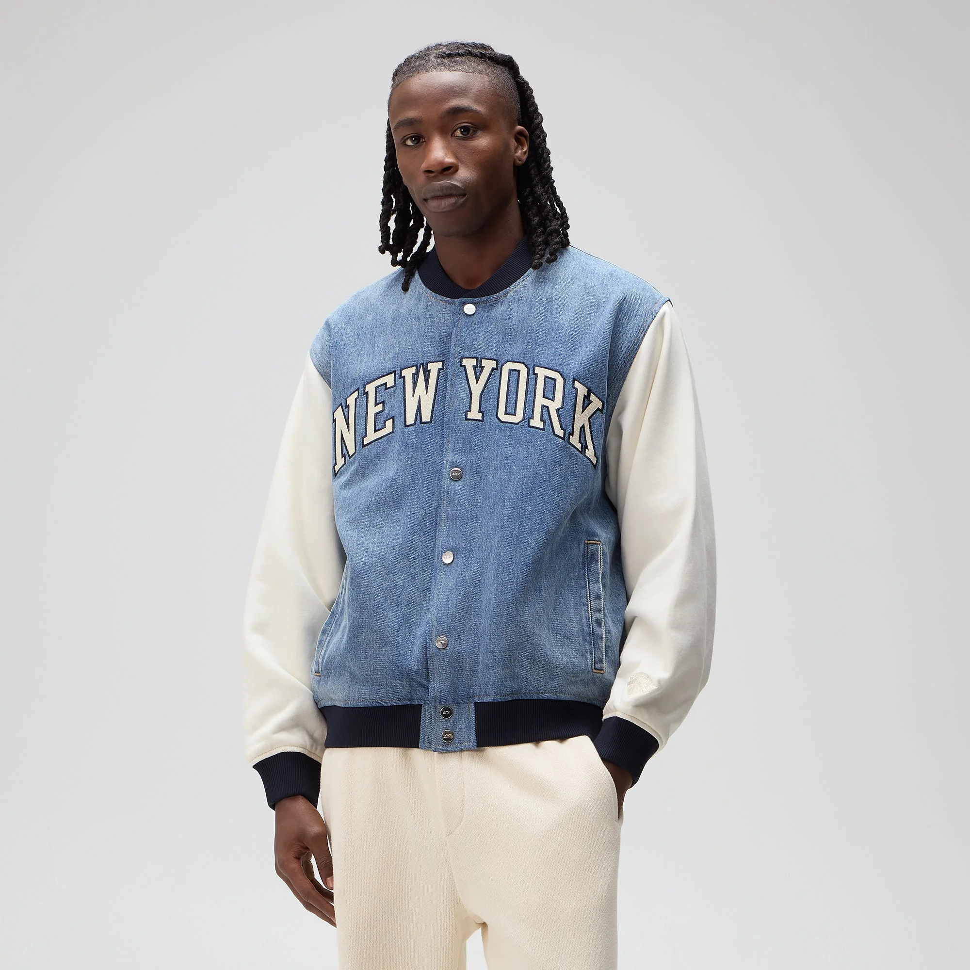 Kith for the New York Knicks Denim Marvin Bomber - Medium Indigo - Image 2