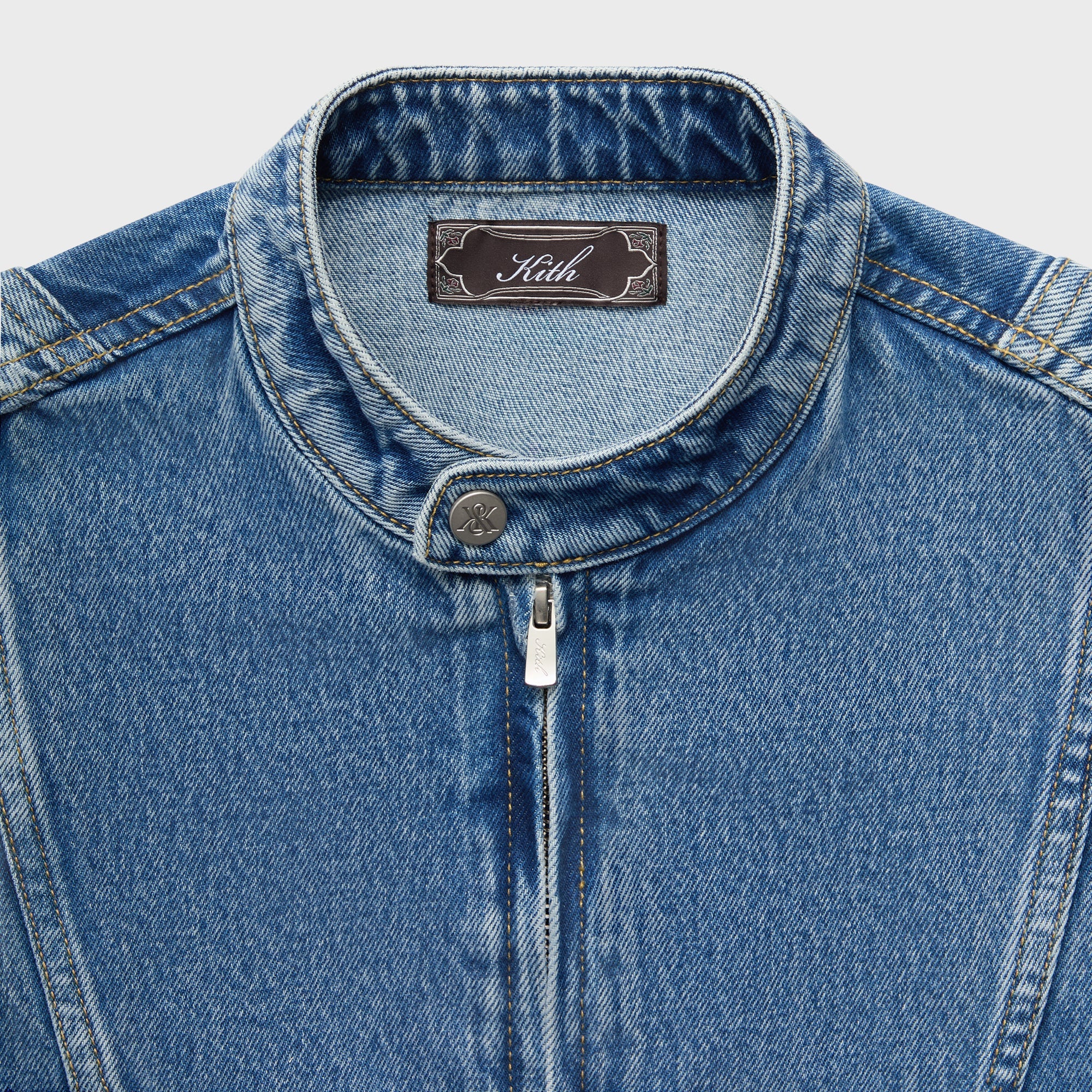 Kith Denim Adrien Moto Jacket - Mid Indigo - Image 4