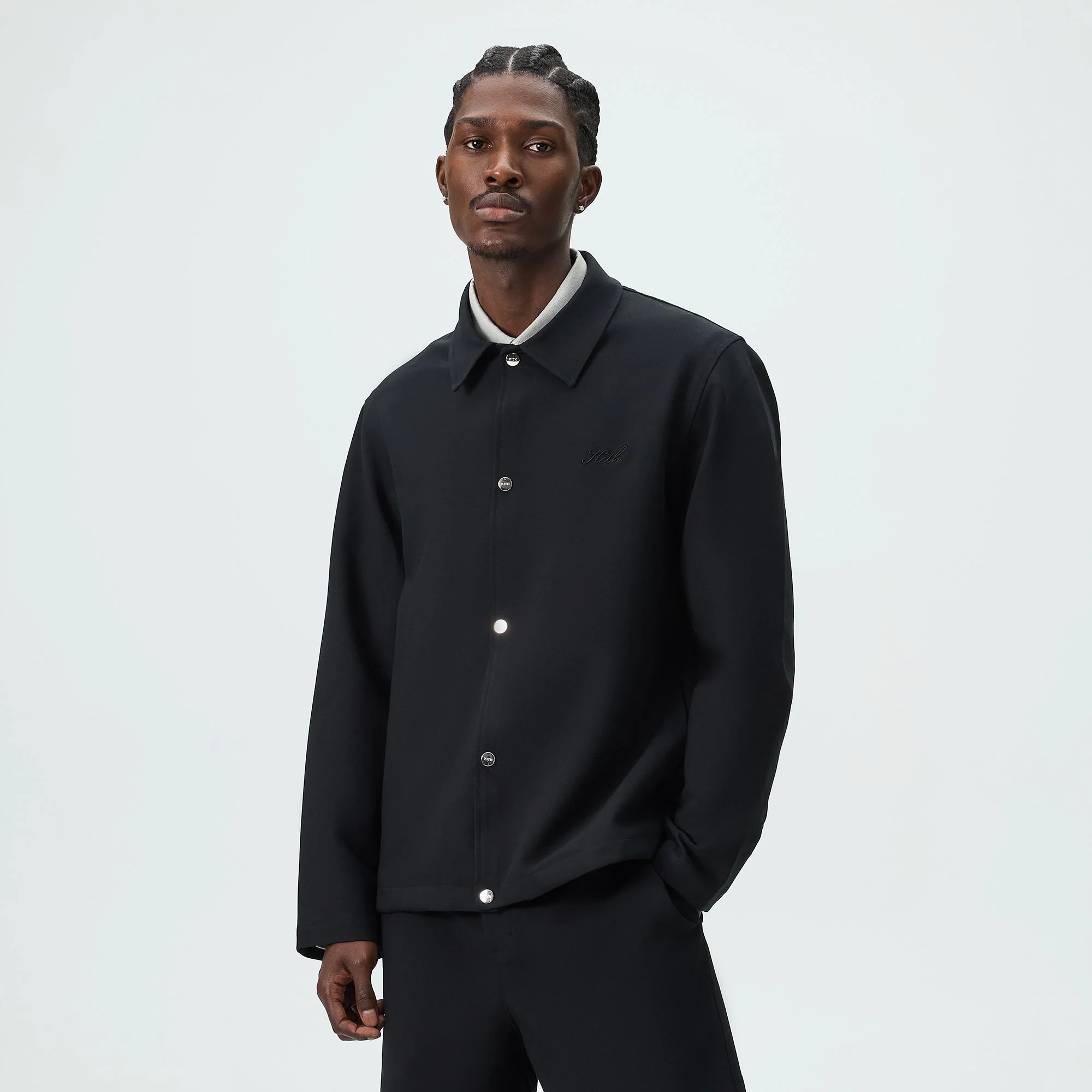 Kith Midweight Double Weave Coaches Jacket - Black - Image 2