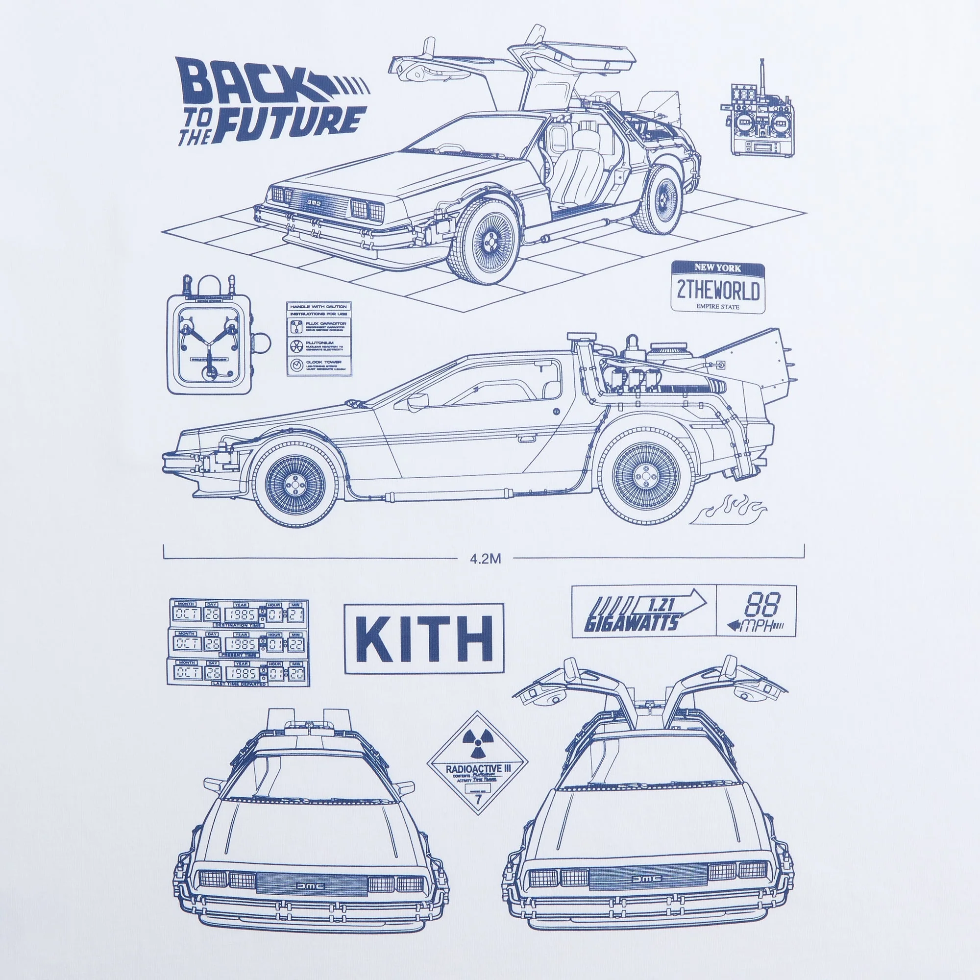 Kith for Back to the Future Blueprint Standard Crispy Pocket Tee - White - Image 4