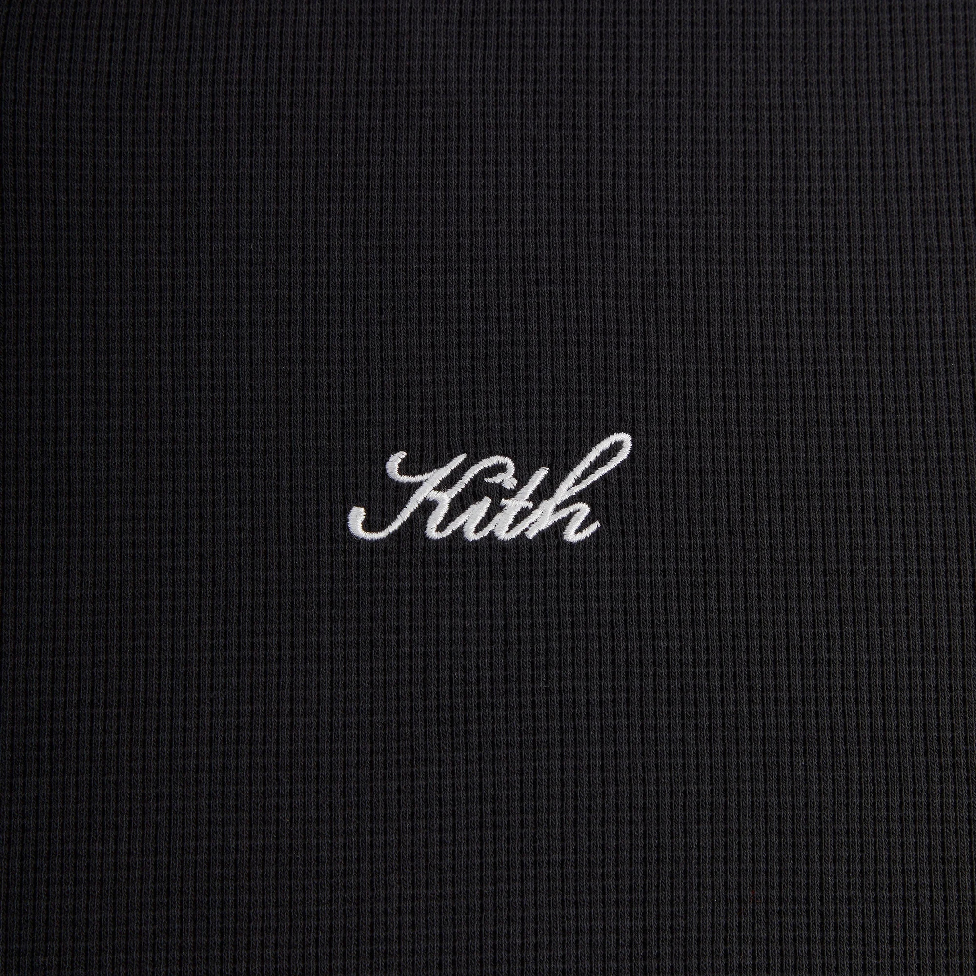 Kith Micro Waffle Drew Polo Shirt - Black - Image 4