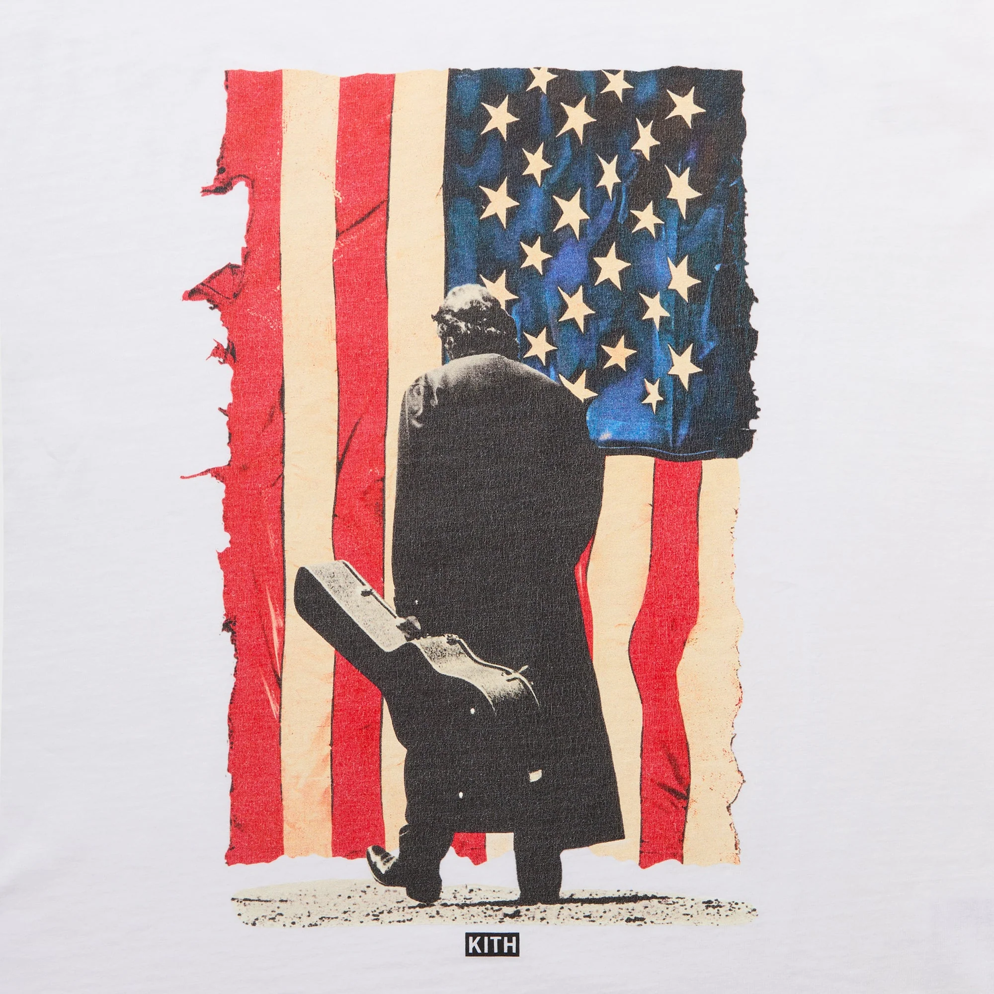 Kith Records for Johnny Cash American Flag Vintage Tee - White - Image 3