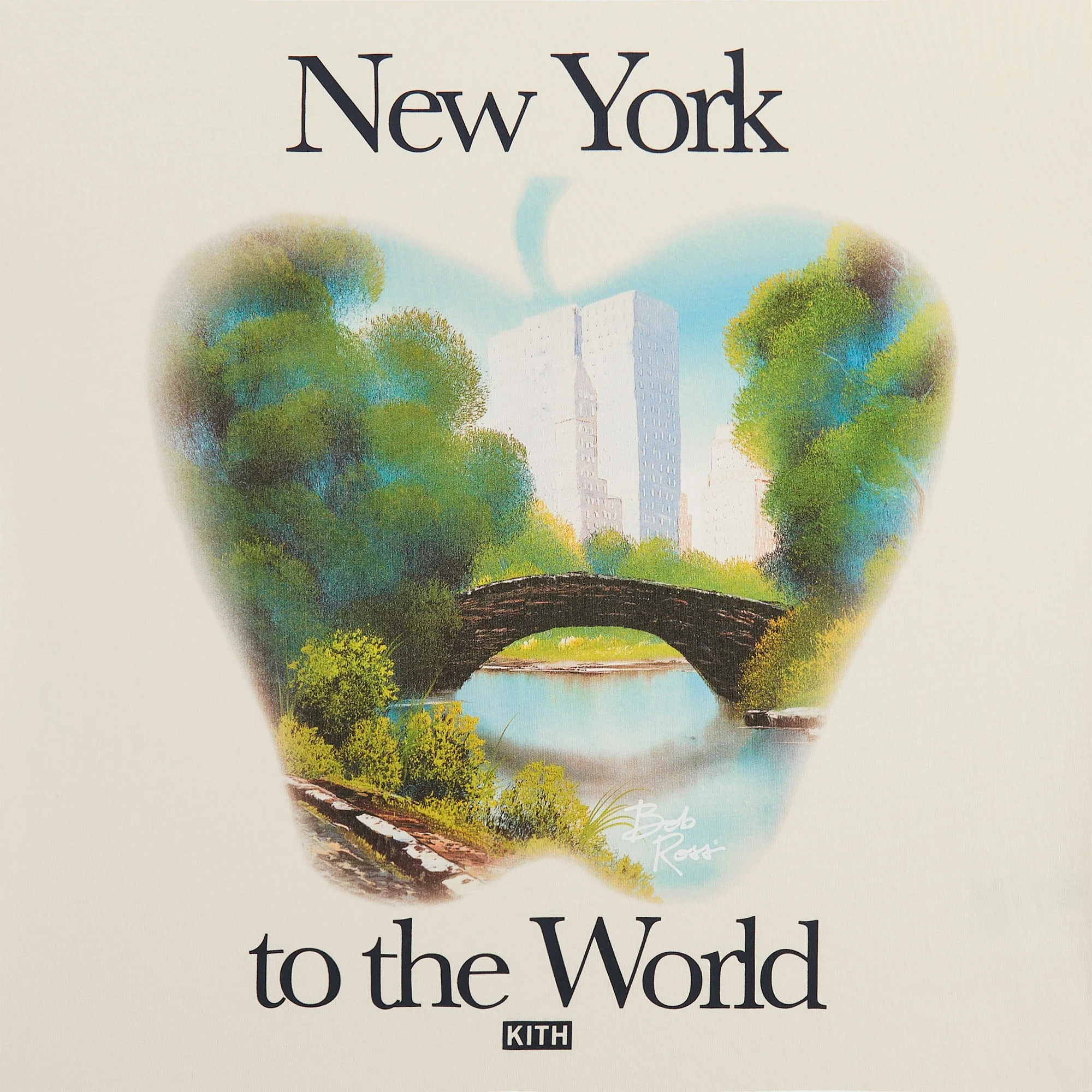 Kith for Bob Ross New York to the World Vintage Tee - Sandrift - Image 2