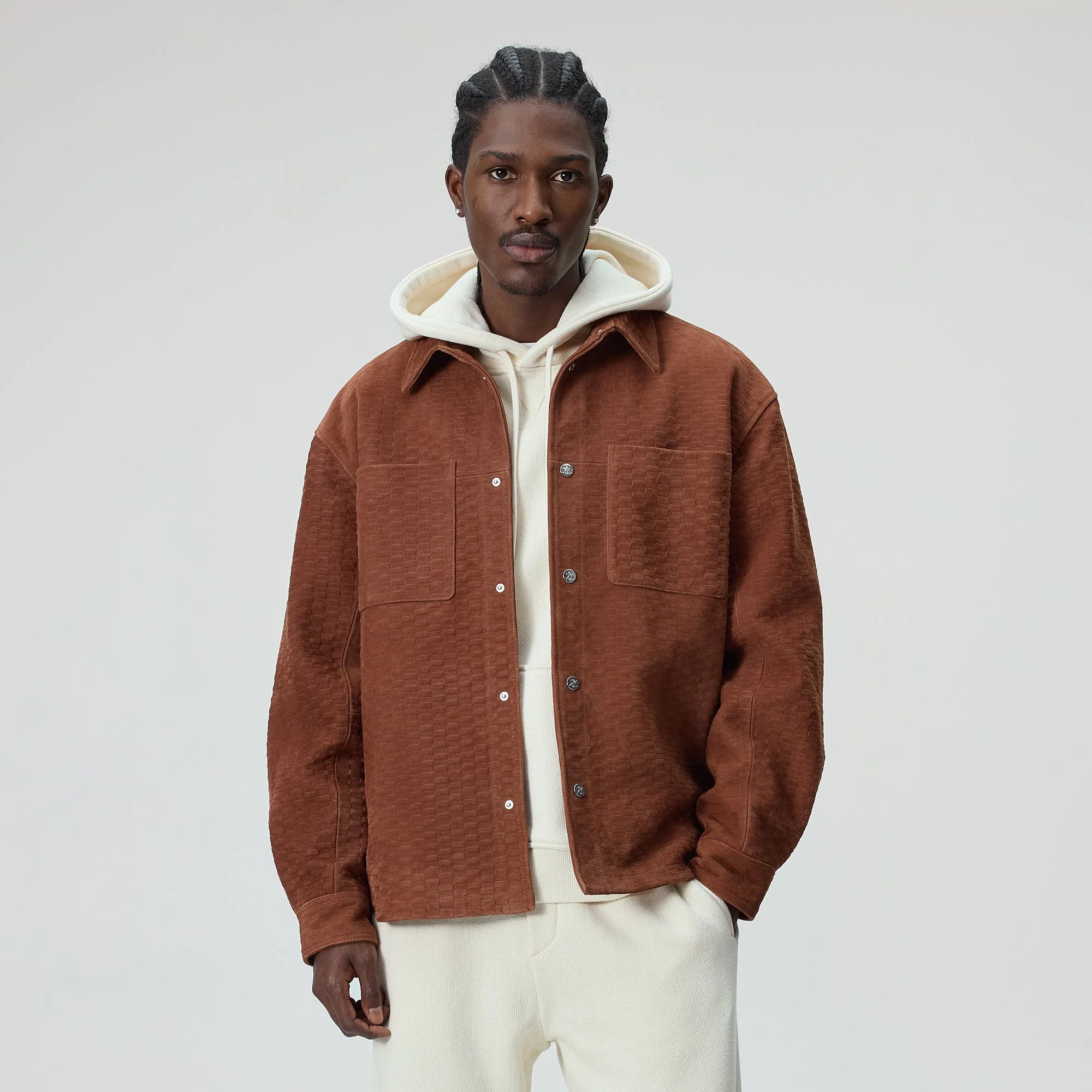 Kith Monogram Suede Apollo II Shirt - Walnut - Image 2