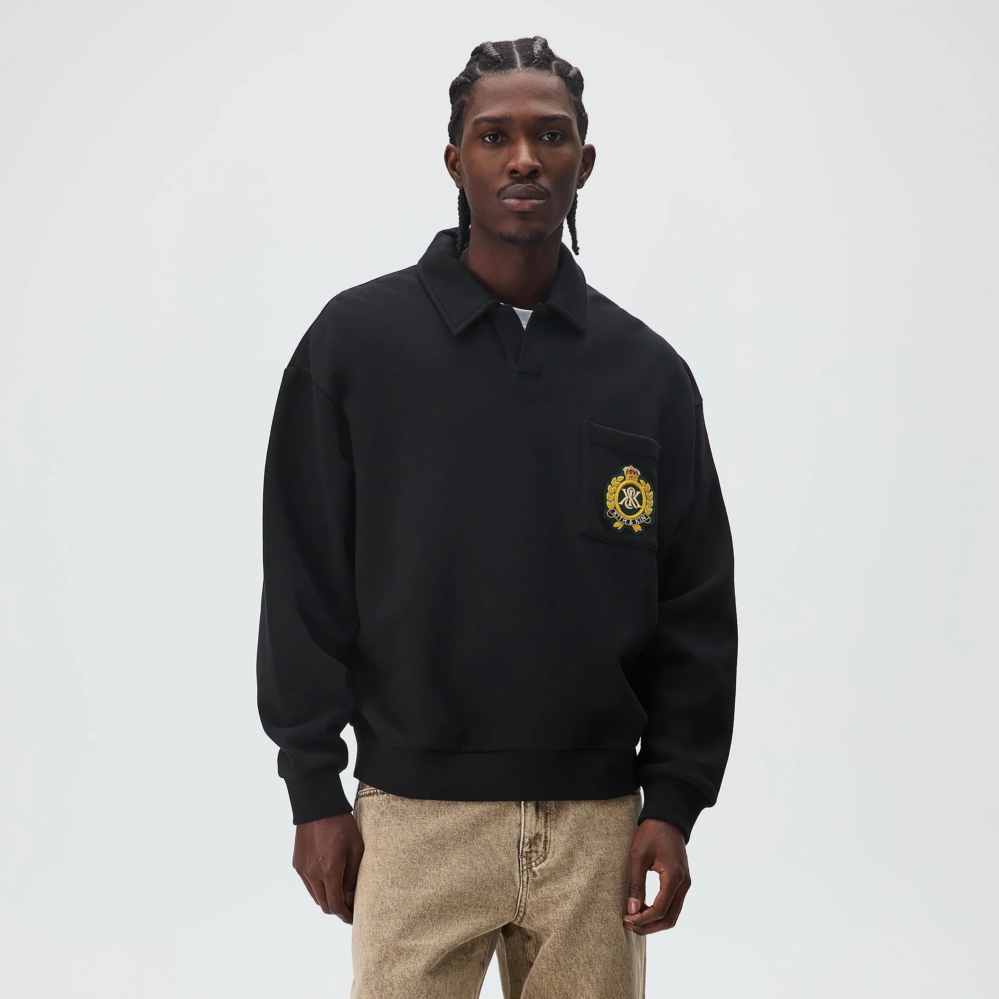 Kith Bullion Lauel Crest Nelson Pocket Rugby - Black - Image 2