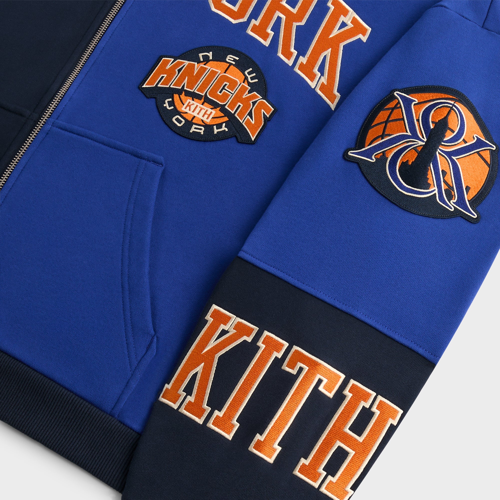 Kith for the New York Knicks Mash Up Cropped Braxton Vintage Hoodie - Nocturnal - Image 8