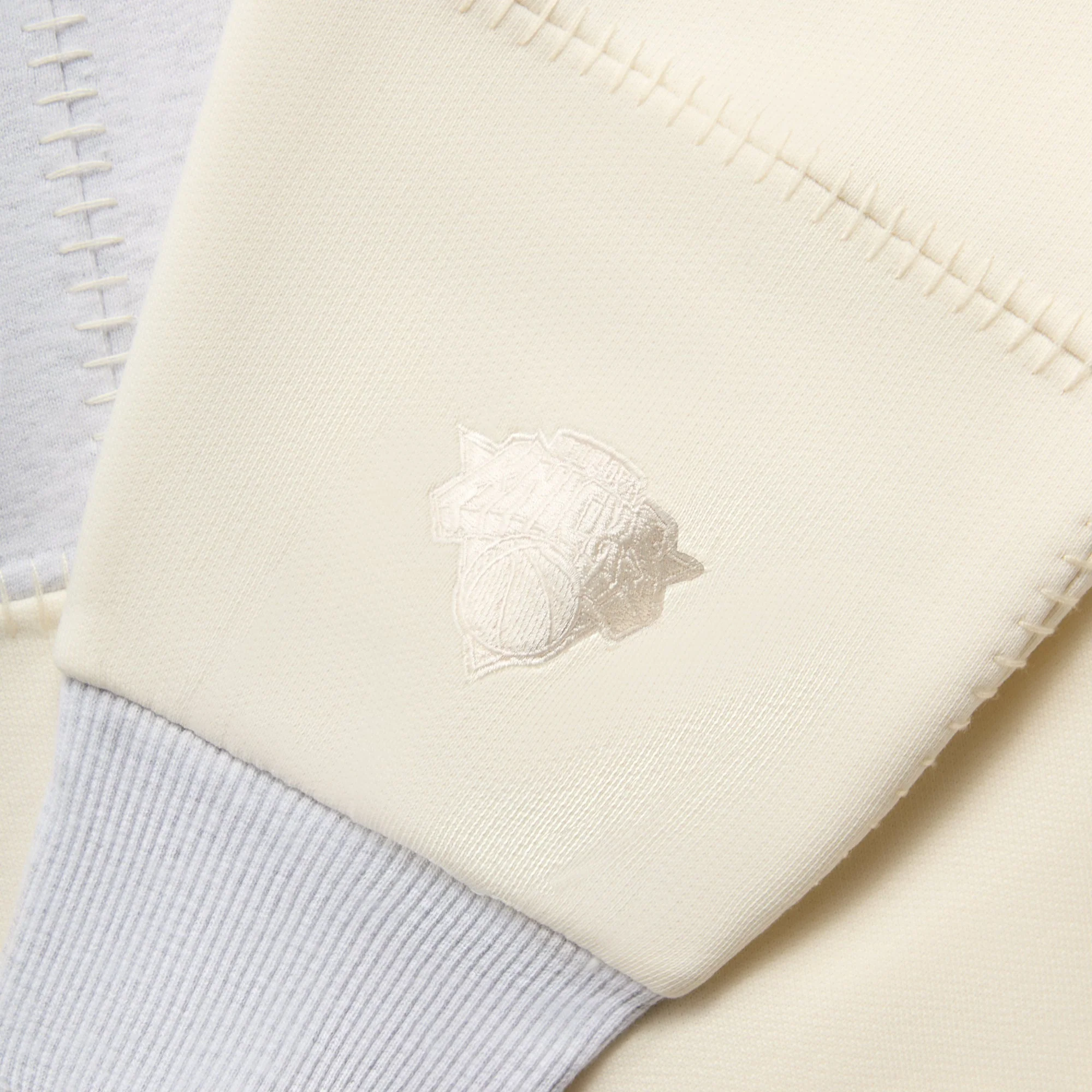 Kith for the New York Knicks Patchwork Fleece Crewneck Sweatshirt - Light Heather Grey - Image 6
