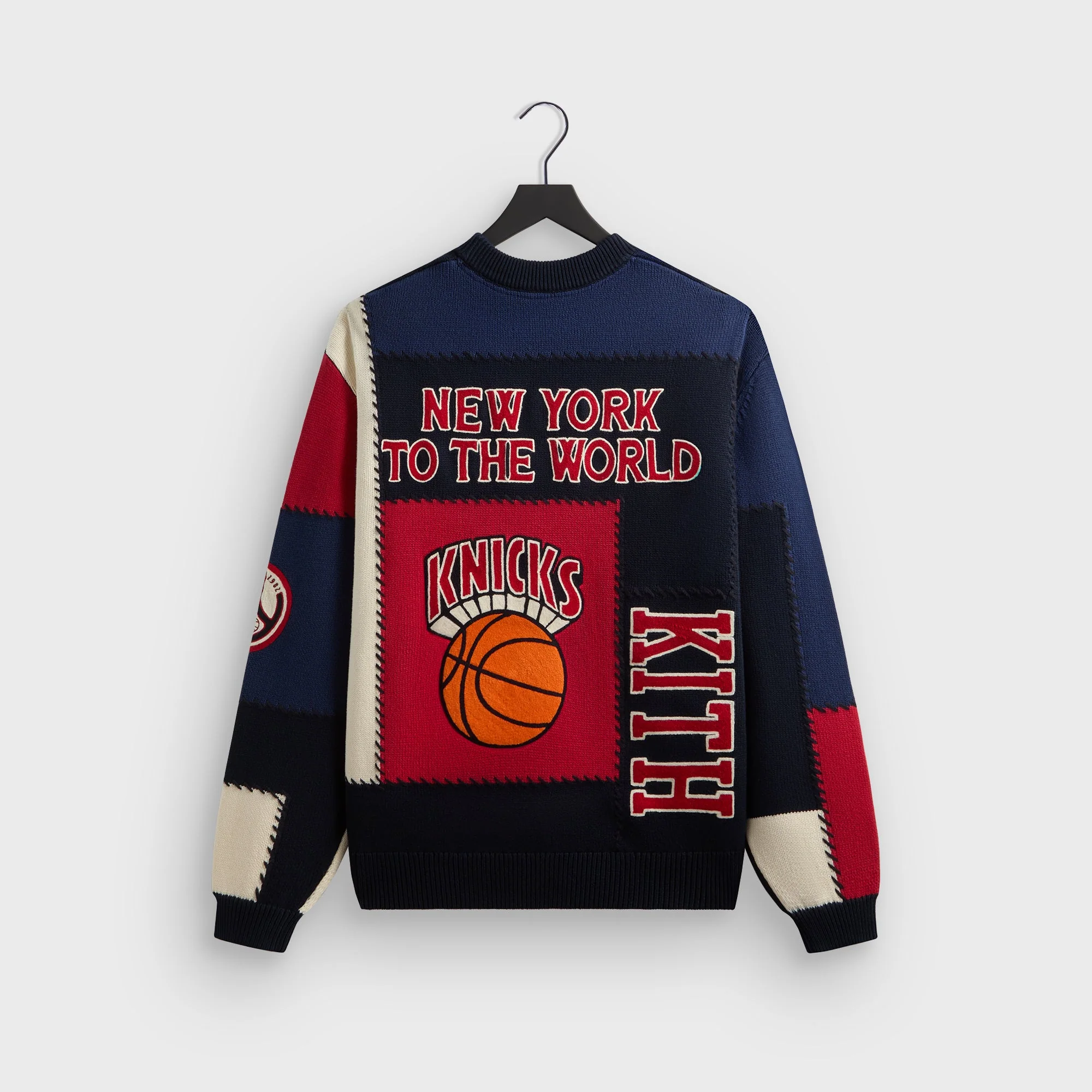 Kith for the New York Knicks Patchwork Crewneck Sweater - Nocturnal - Image 4