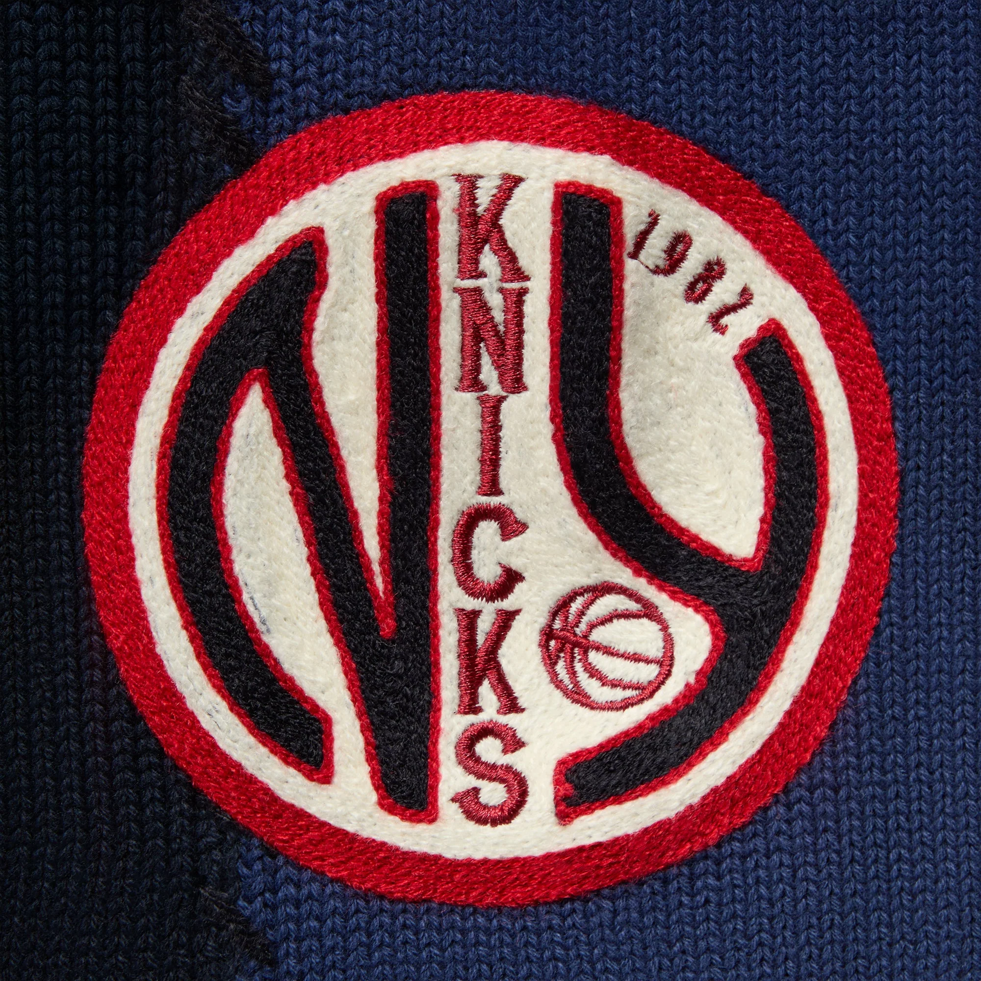 Kith for the New York Knicks Patchwork Crewneck Sweater - Nocturnal - Image 7