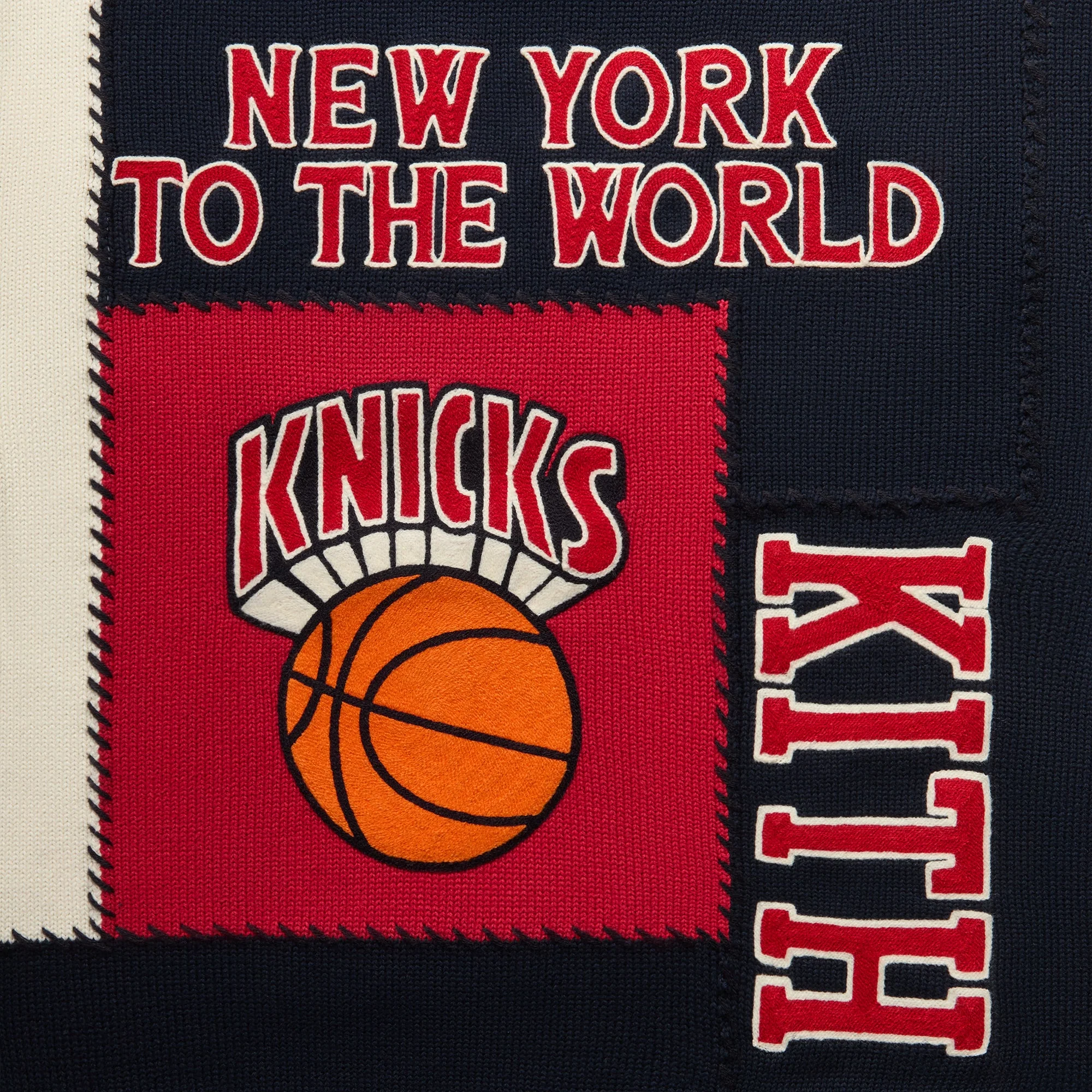Kith for the New York Knicks Patchwork Crewneck Sweater - Nocturnal - Image 8