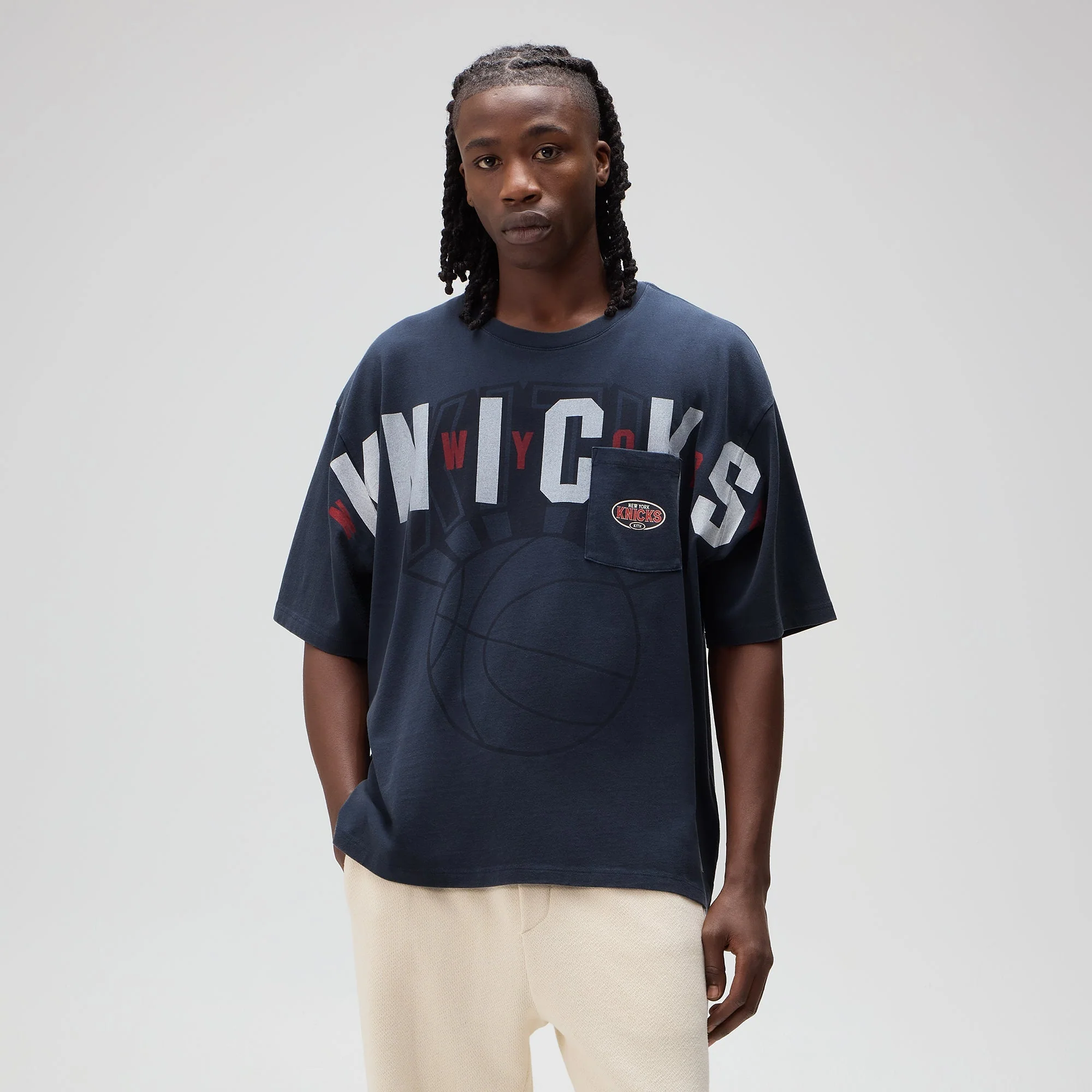 Kith for the New York Knicks Pocket Vintage Jones Tee - Nocturnal - Image 2