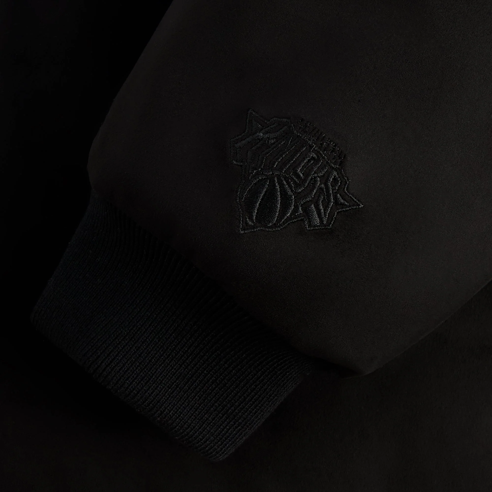 Kith for the New York Knicks Tonal Microsuede Cropped Braxton Hoodie - Black - Image 8