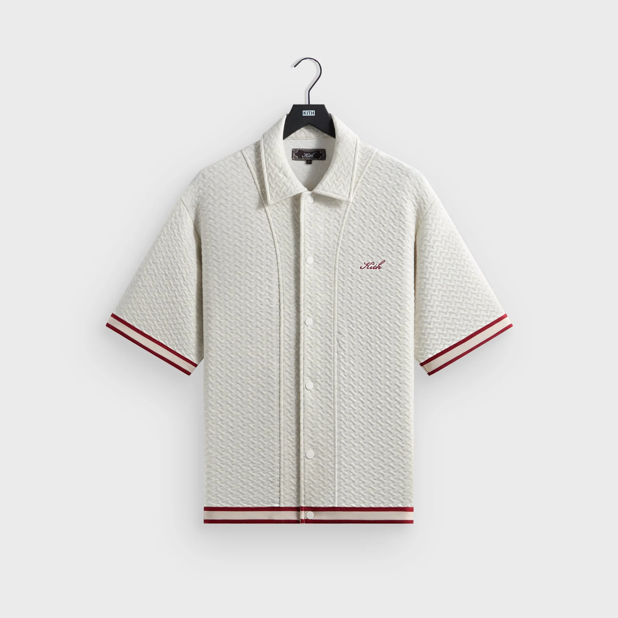Kith Tessellation Interlock Woodpoint Shirt - Light Heather Grey