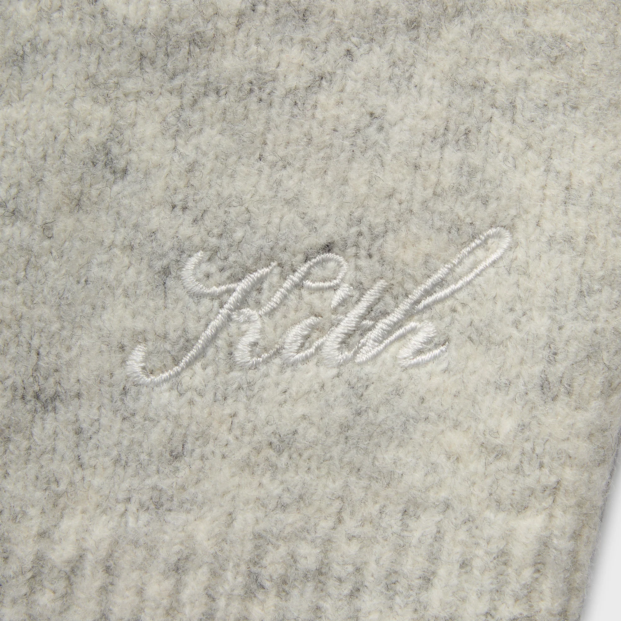 Kith Boucle Harmon Henley Sweater - Light Heather Grey - Image 4