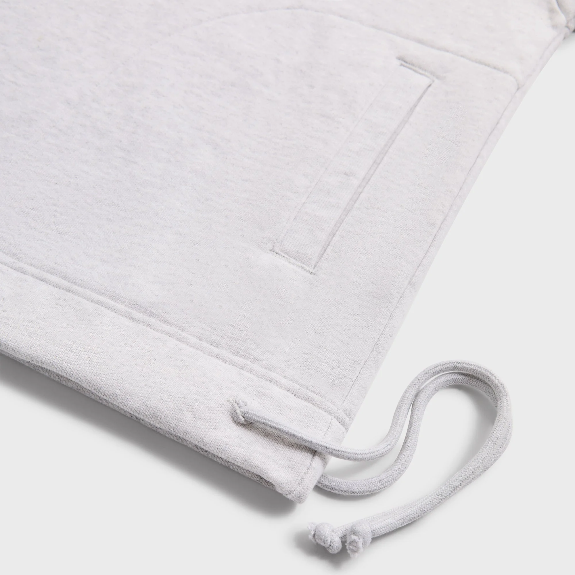 Kith Rib Neck Cropped Camden Hoodie - Light Heather Grey - Image 4