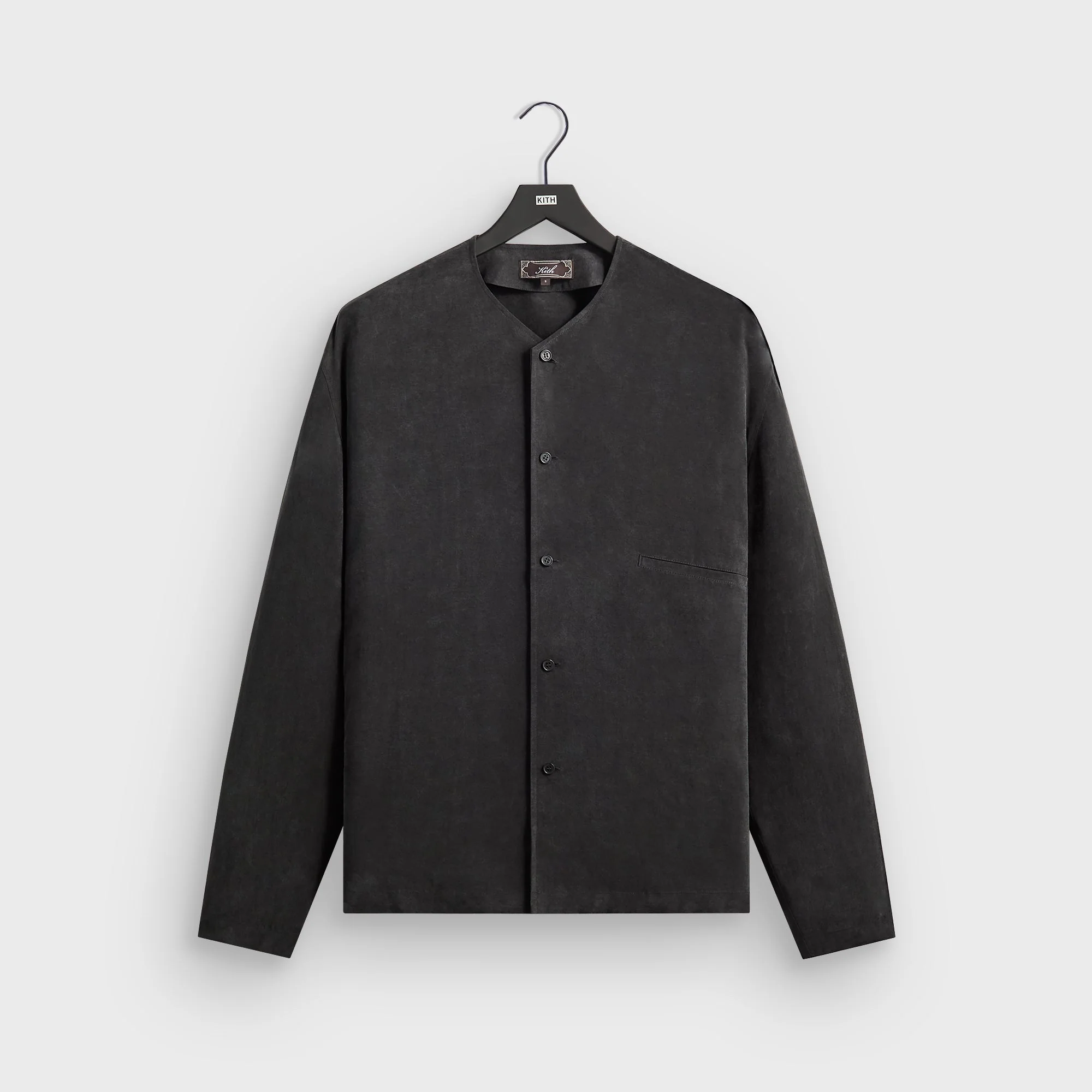 Kith Cupro Linen Long Sleeve Caelan Shirt - Black