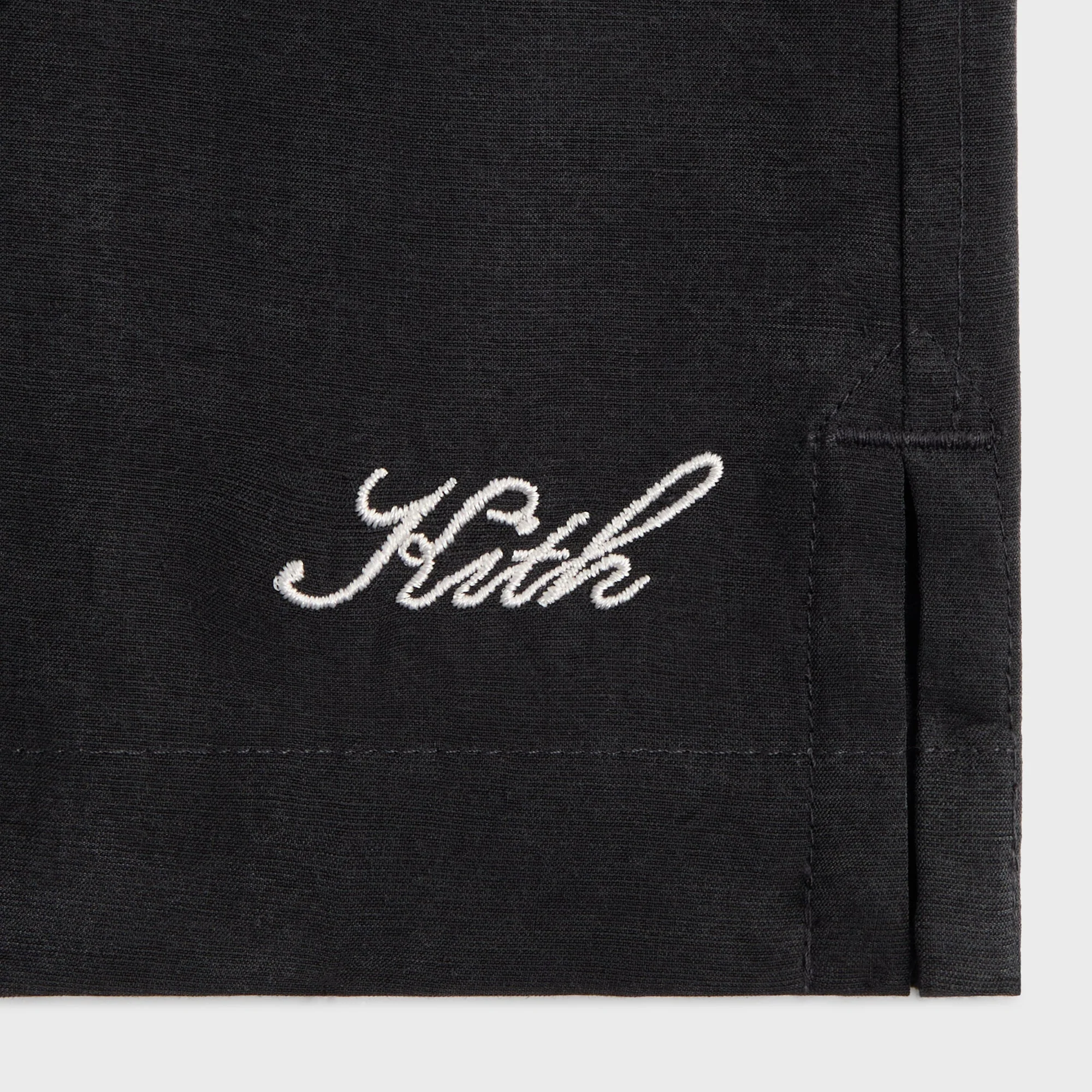 Kith Cupro Linen Long Sleeve Caelan Shirt - Black - Image 4