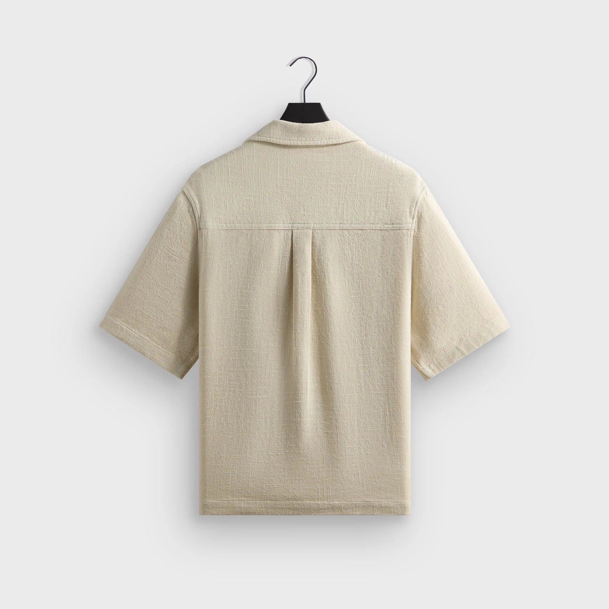 Kith Soft Woven Cropped Beckham Camp Collar Shirt - Waffle - Image 3