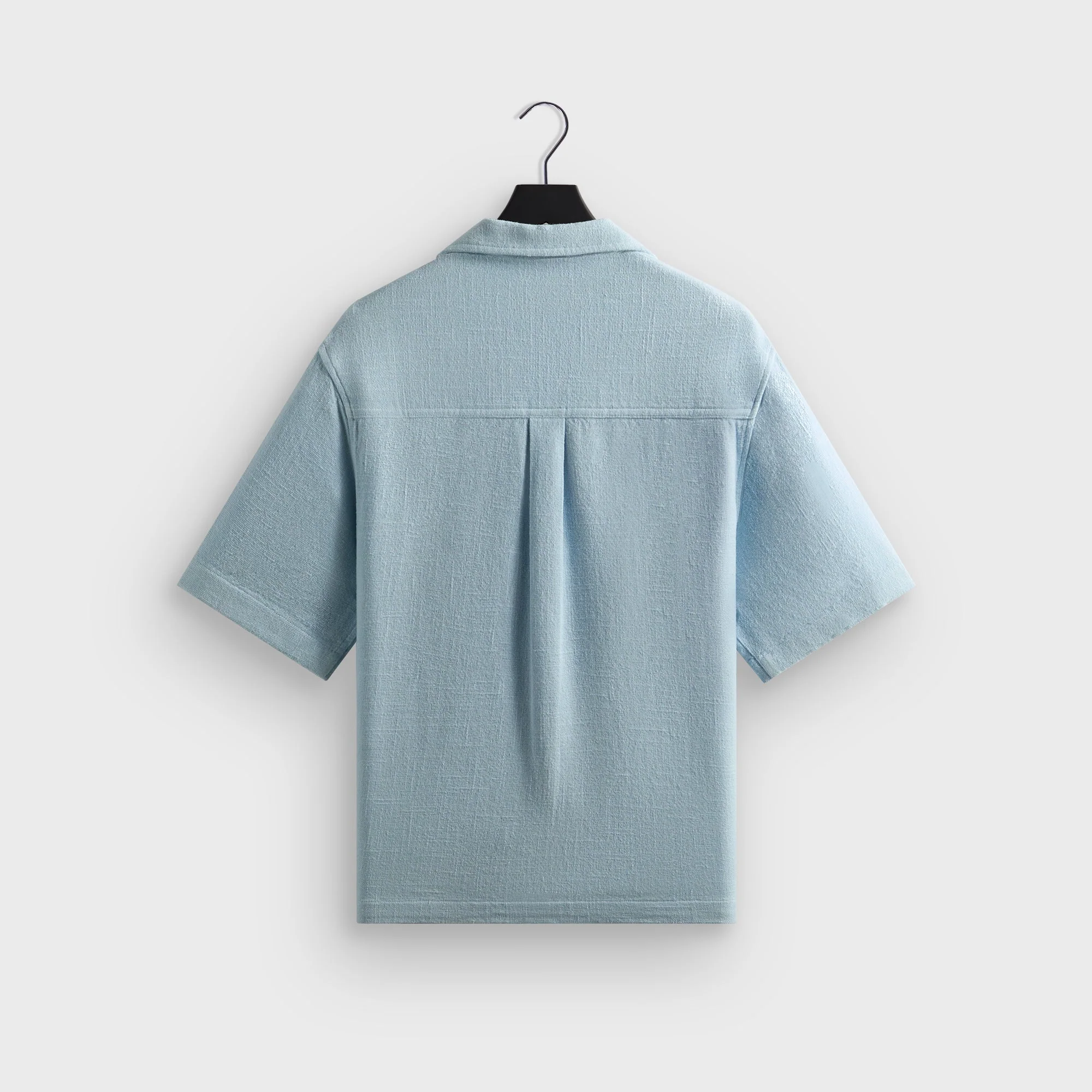 Kith Soft Woven Cropped Beckham Camp Collar Shirt - Light Indigo - Image 3
